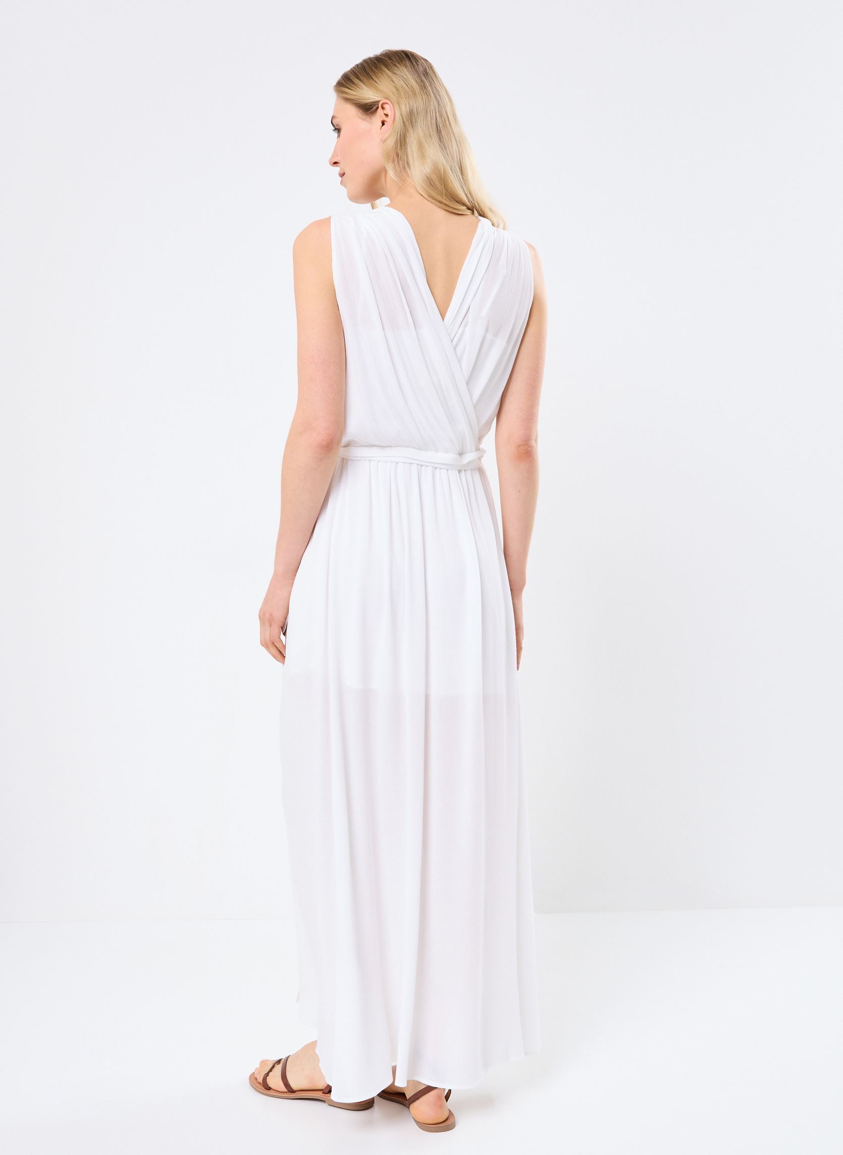 Robes longues Regis femme blanc Grace & Mila Robes longues Regis femme blanc Ecru