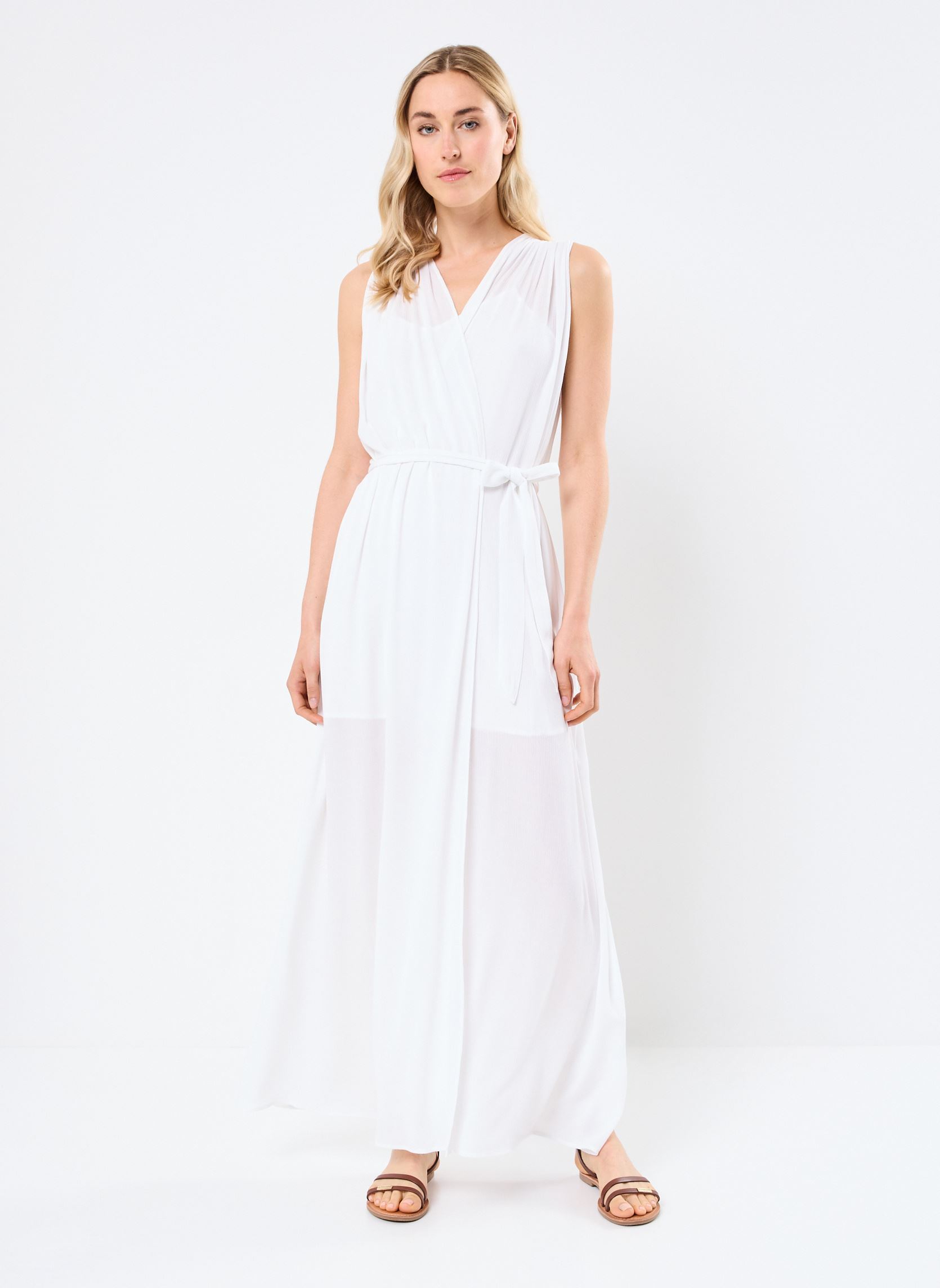 Robes longues Regis femme blanc Grace & Mila Robes longues Regis femme blanc Ecru