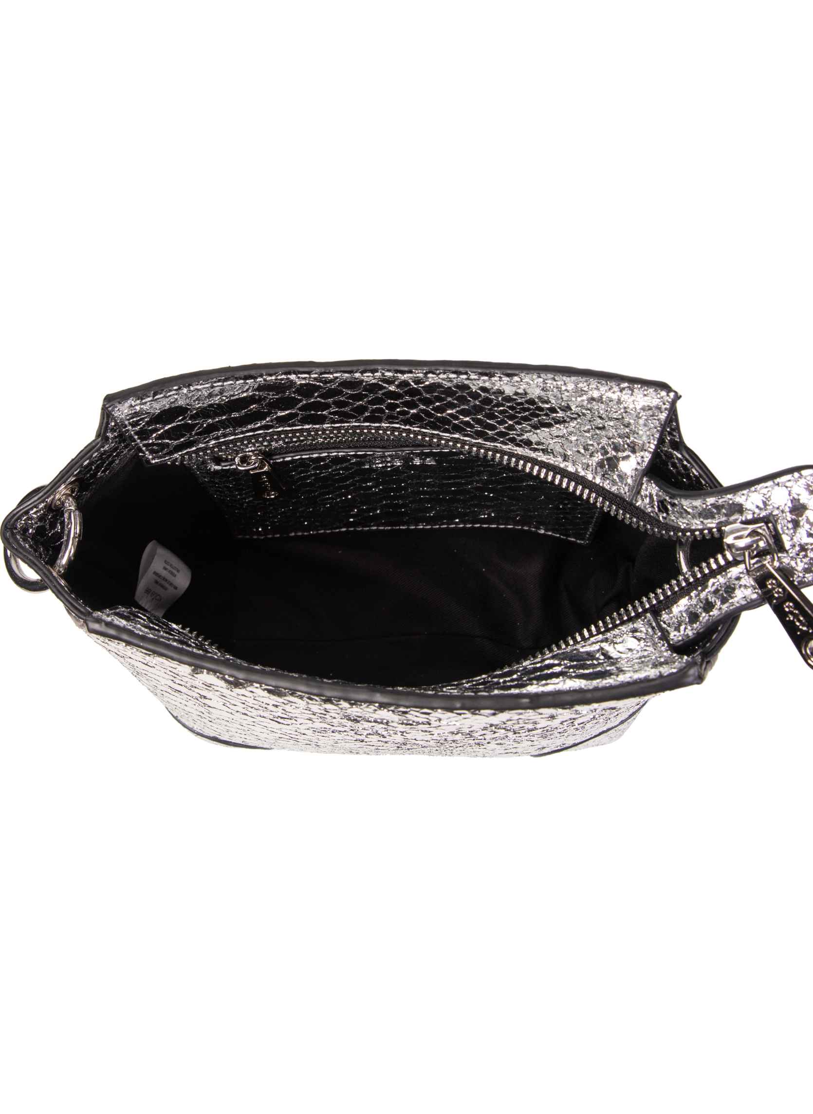 Sac à Main Pour Femme En Simili Cuir Argenté – 33x11x31 Cm – Style Décontracté – Fermeture Éclair - 5