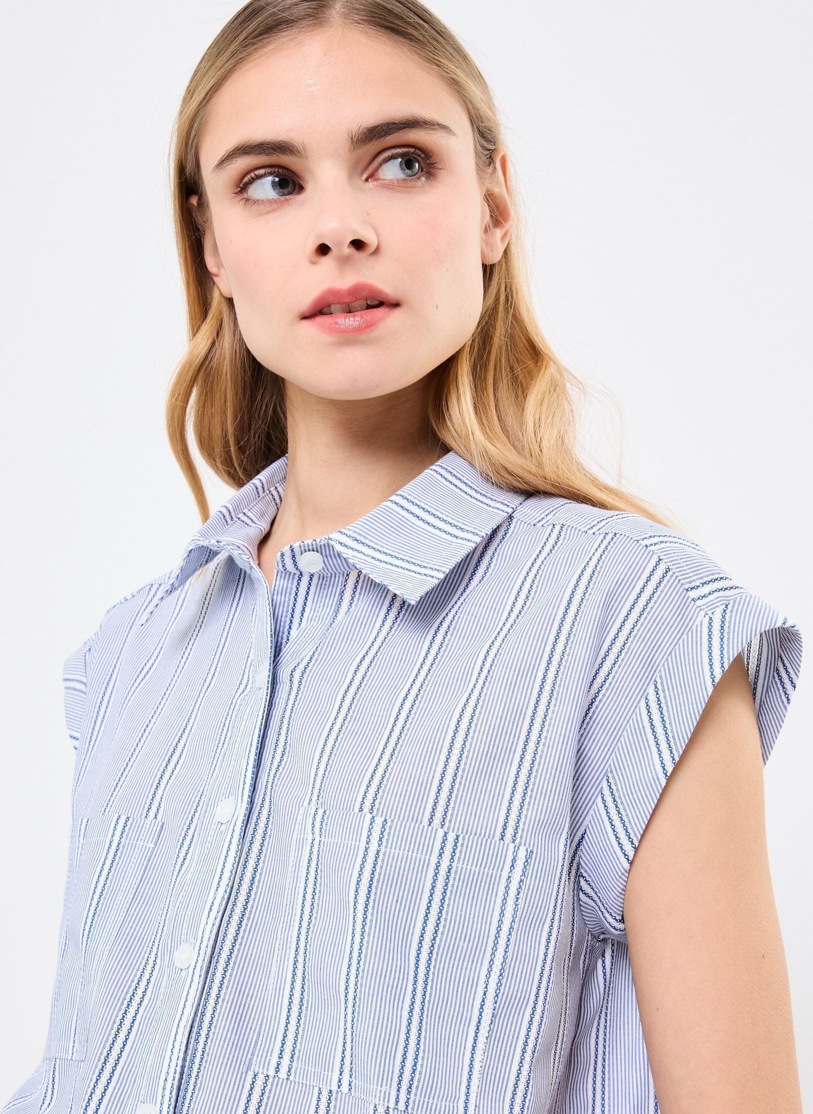 Kurzarm-Hemden Chanone 76524 damen blau ARTLOVE Kurzarm-Hemden Chanone 76524 damen blau Denim-Blue