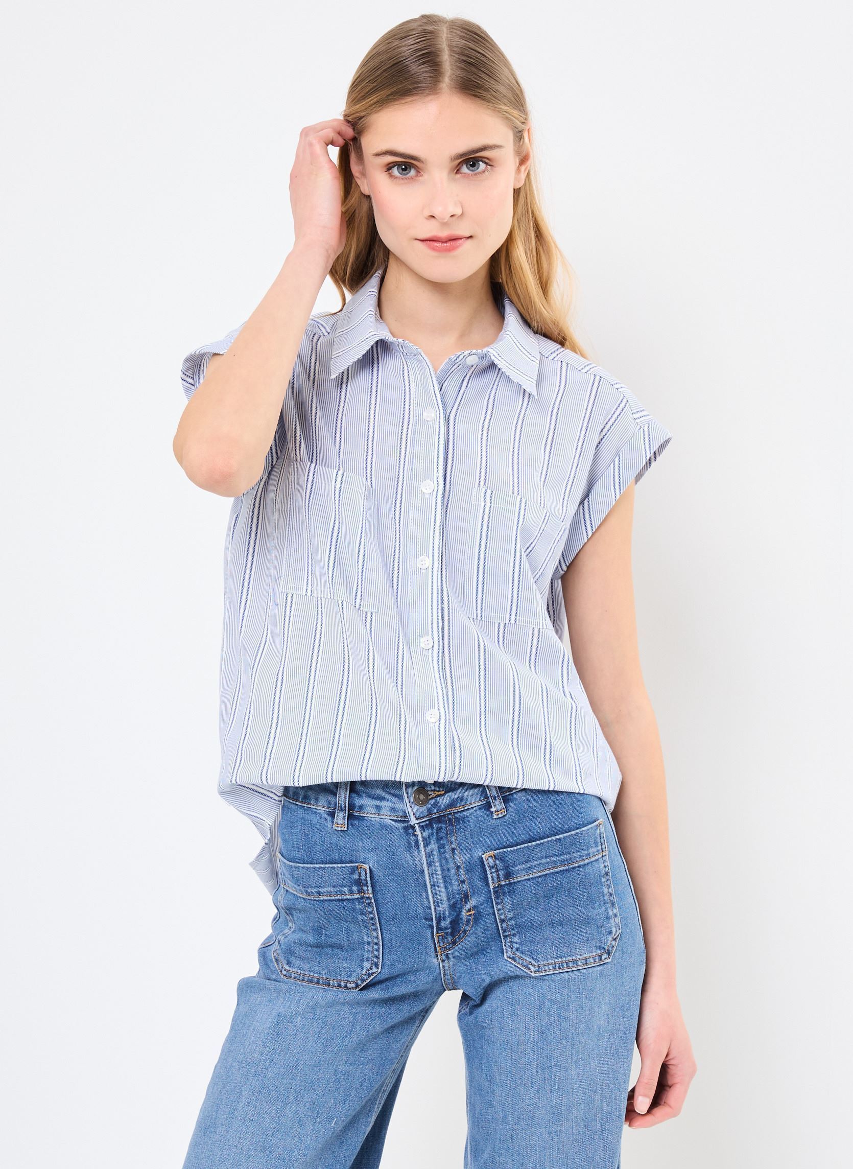 Kurzarm-Hemden Chanone 76524 damen blau ARTLOVE Kurzarm-Hemden Chanone 76524 damen blau Denim-Blue