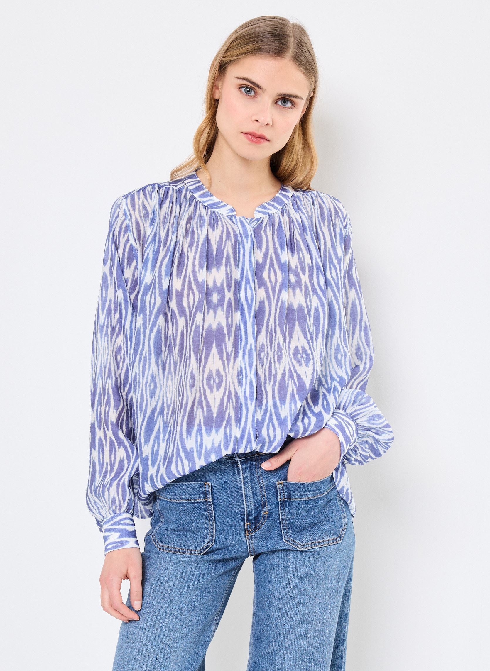 Camisas de manga larga Hind 76502 mujer azul ARTLOVE Camisas de manga larga Hind 76502 mujer azul DENIM-BLUE