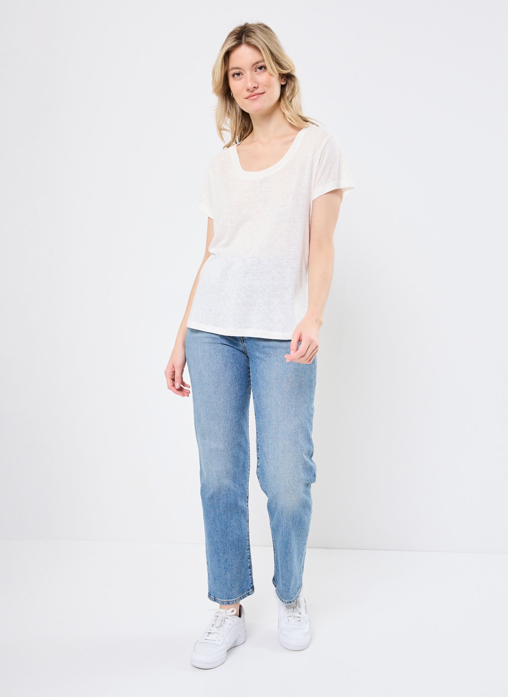Tee-shirts manches courtes Destiny 76009 femme blanc ARTLOVE Tee-shirts manches courtes Destiny 76009 femme blanc Cream