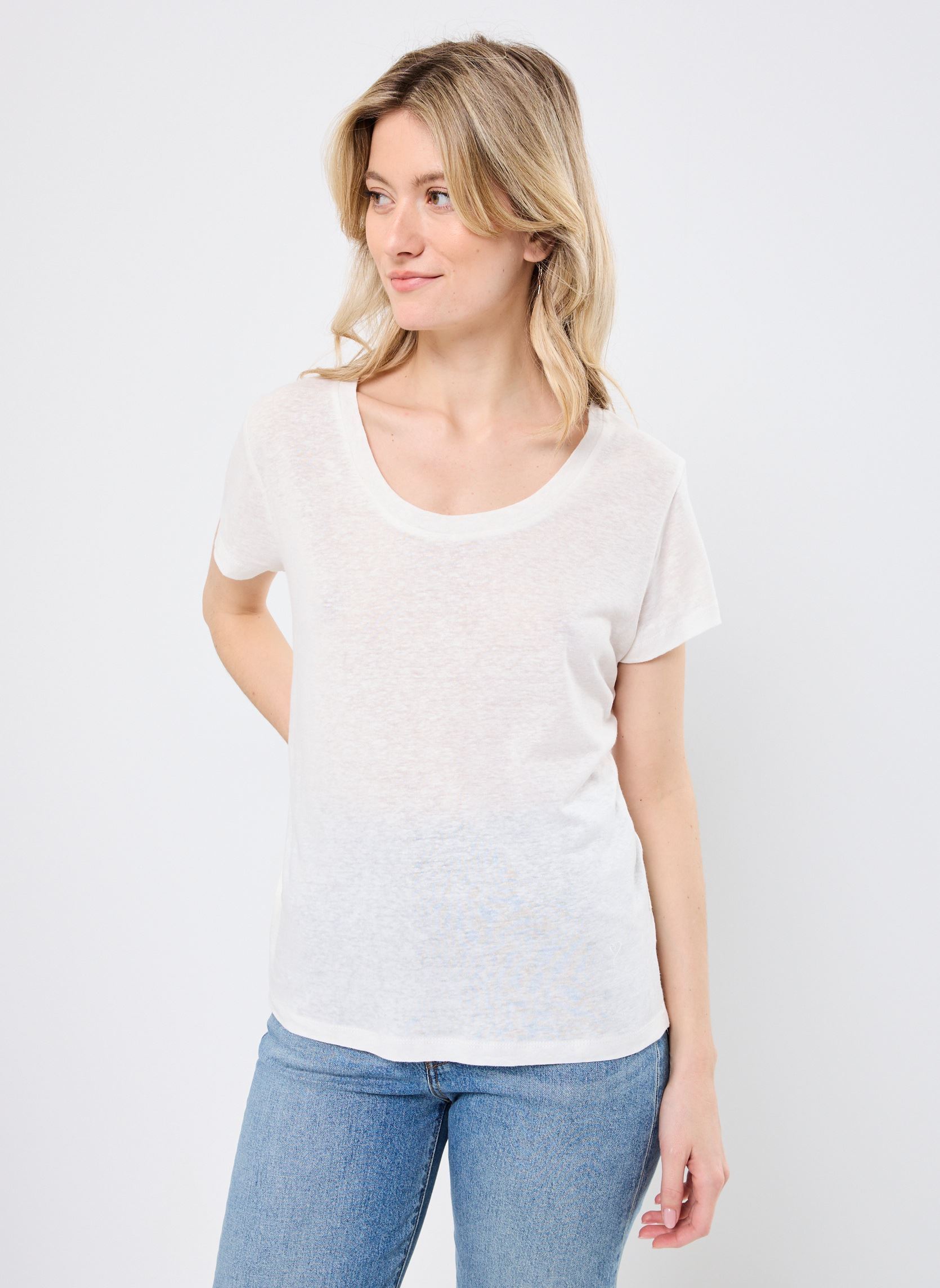 Tee-shirts manches courtes Destiny 76009 femme blanc ARTLOVE Tee-shirts manches courtes Destiny 76009 femme blanc Cream