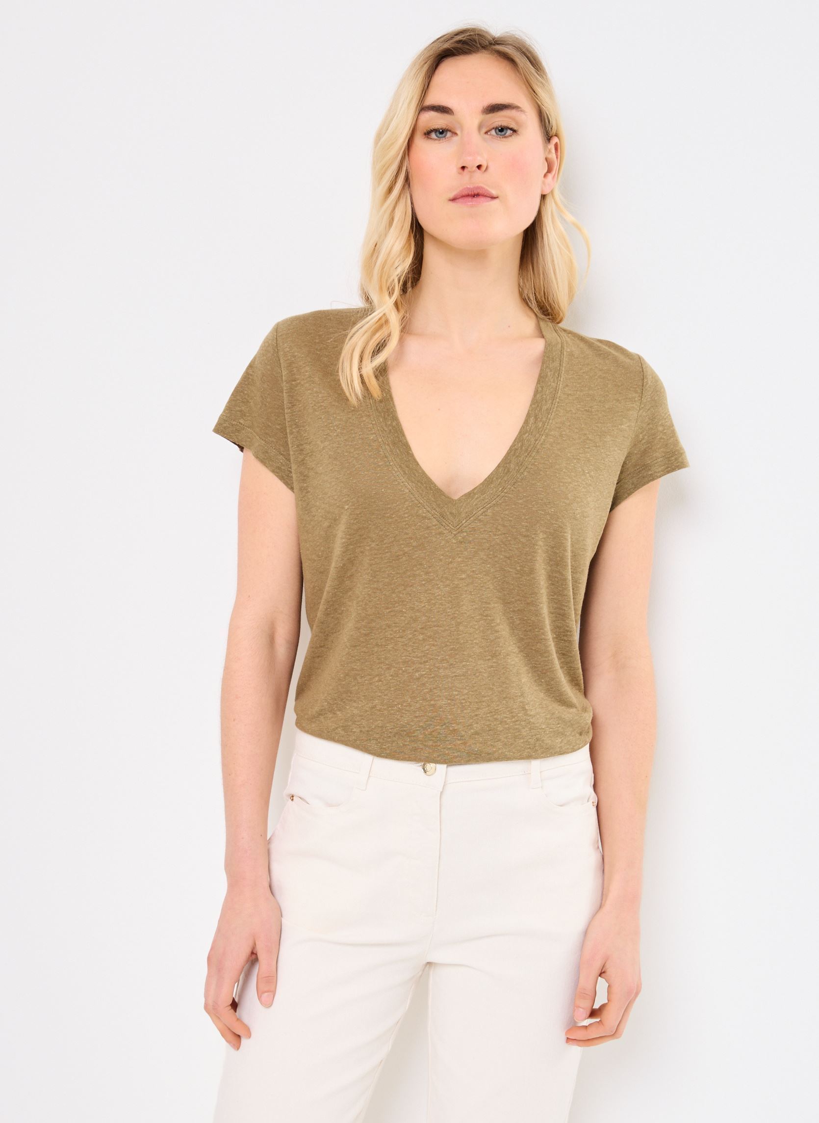 Tee-shirts manches courtes Britney 76010 femme vert ARTLOVE Tee-shirts manches courtes Britney 76010 femme vert khaki