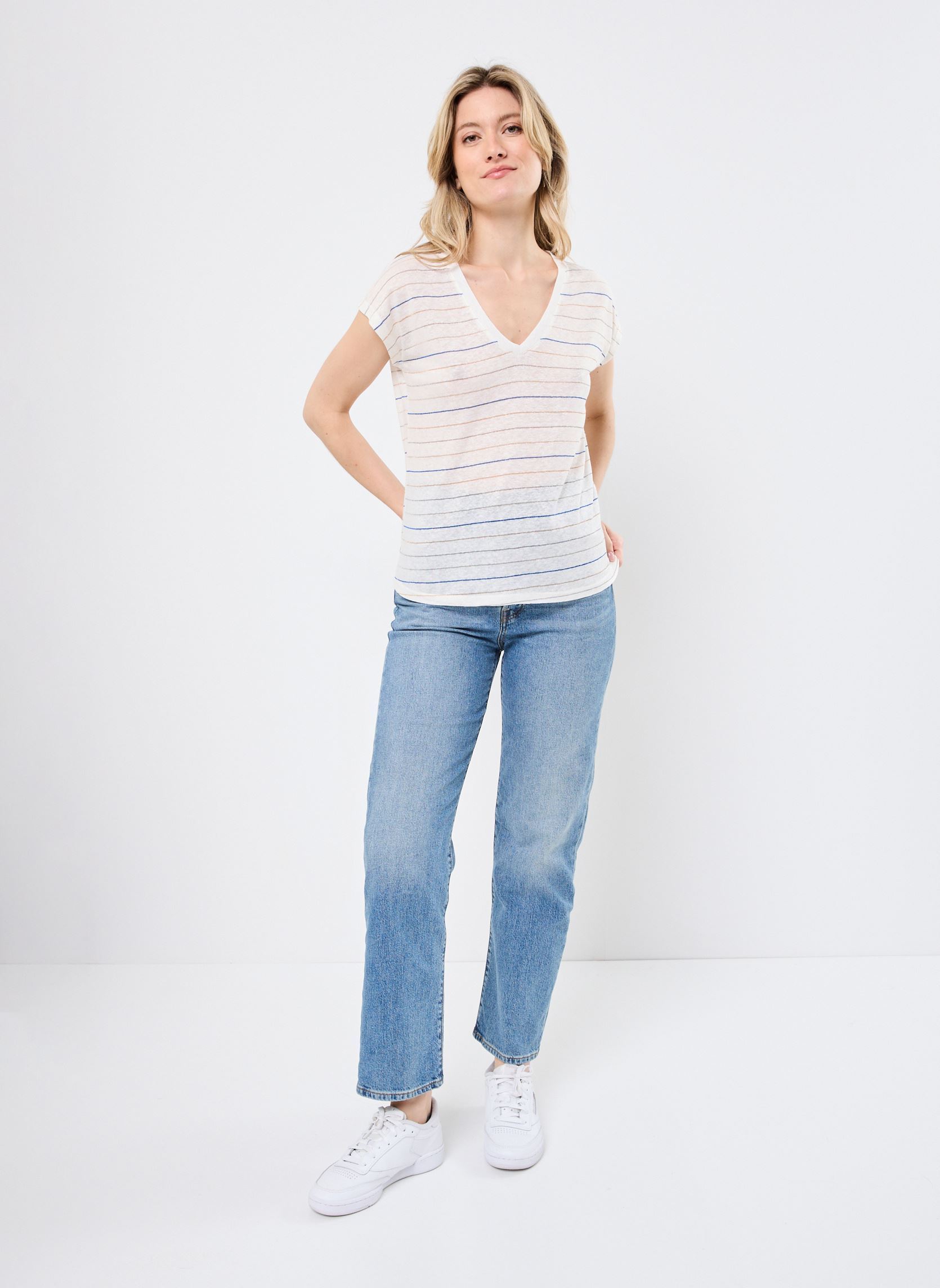 Kurzarm-T-Shirts Sindy 76202 damen weiß ARTLOVE Kurzarm-T-Shirts Sindy 76202 damen weiß Cream