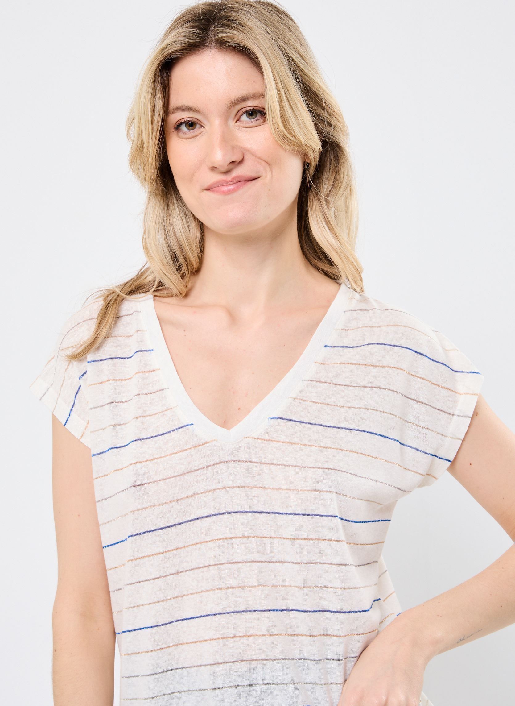 Kurzarm-T-Shirts Sindy 76202 damen weiß ARTLOVE Kurzarm-T-Shirts Sindy 76202 damen weiß Cream
