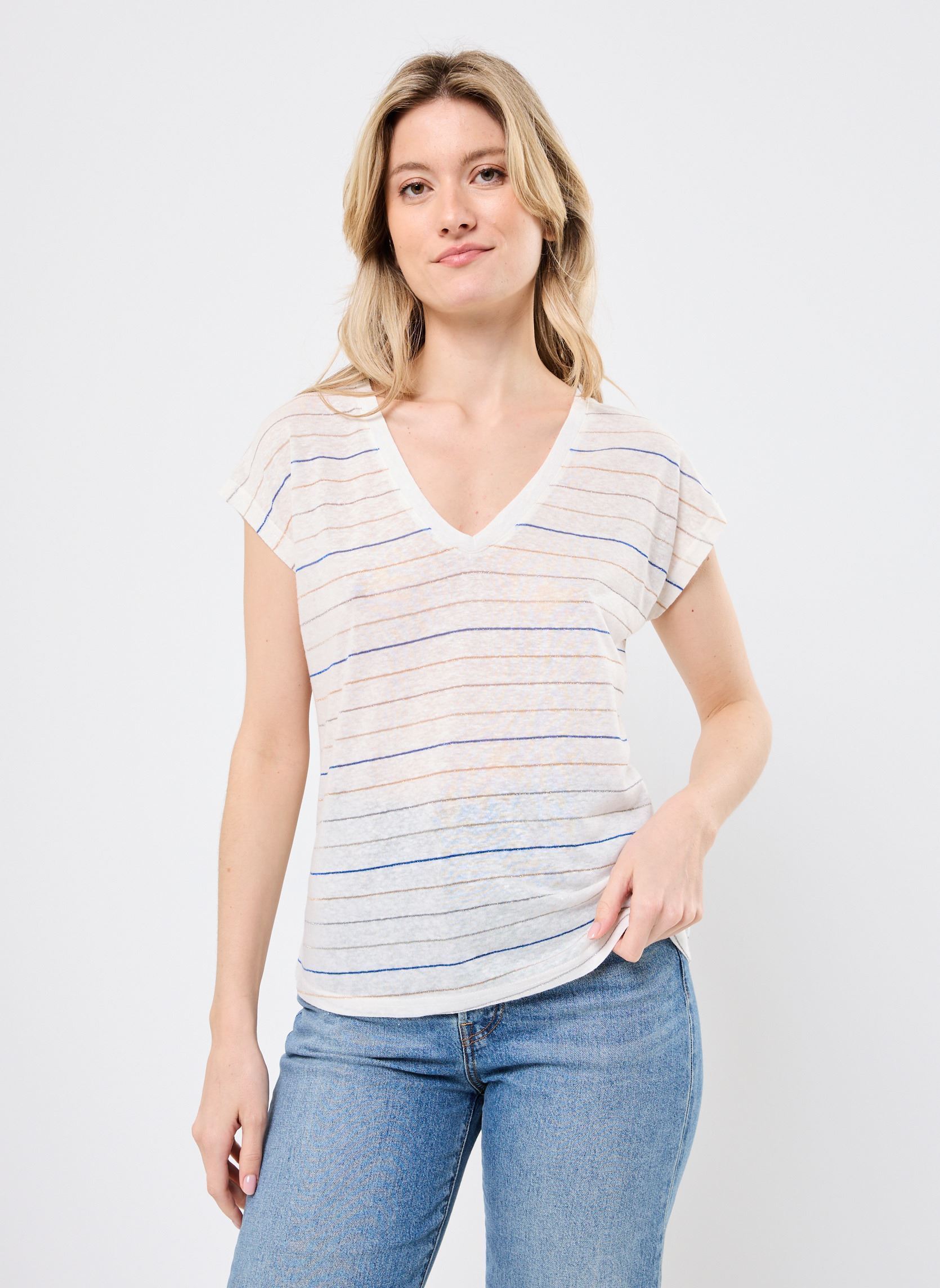Kurzarm-T-Shirts Sindy 76202 damen weiß ARTLOVE Kurzarm-T-Shirts Sindy 76202 damen weiß Cream