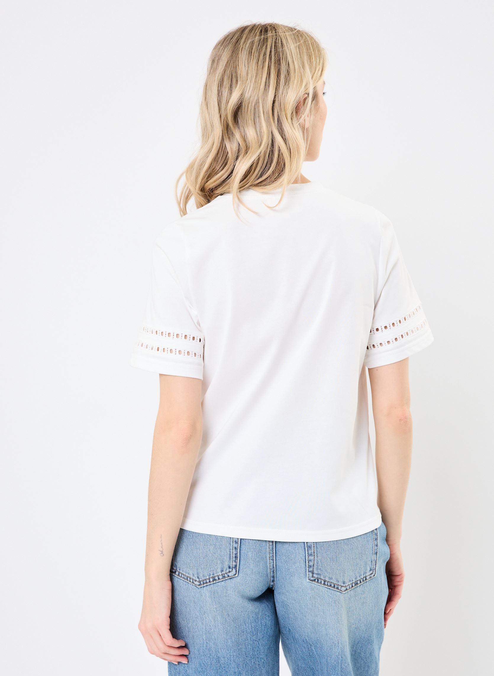 Tee-shirts manches courtes Ciara 76216 femme blanc ARTLOVE Tee-shirts manches courtes Ciara 76216 femme blanc CREAM
