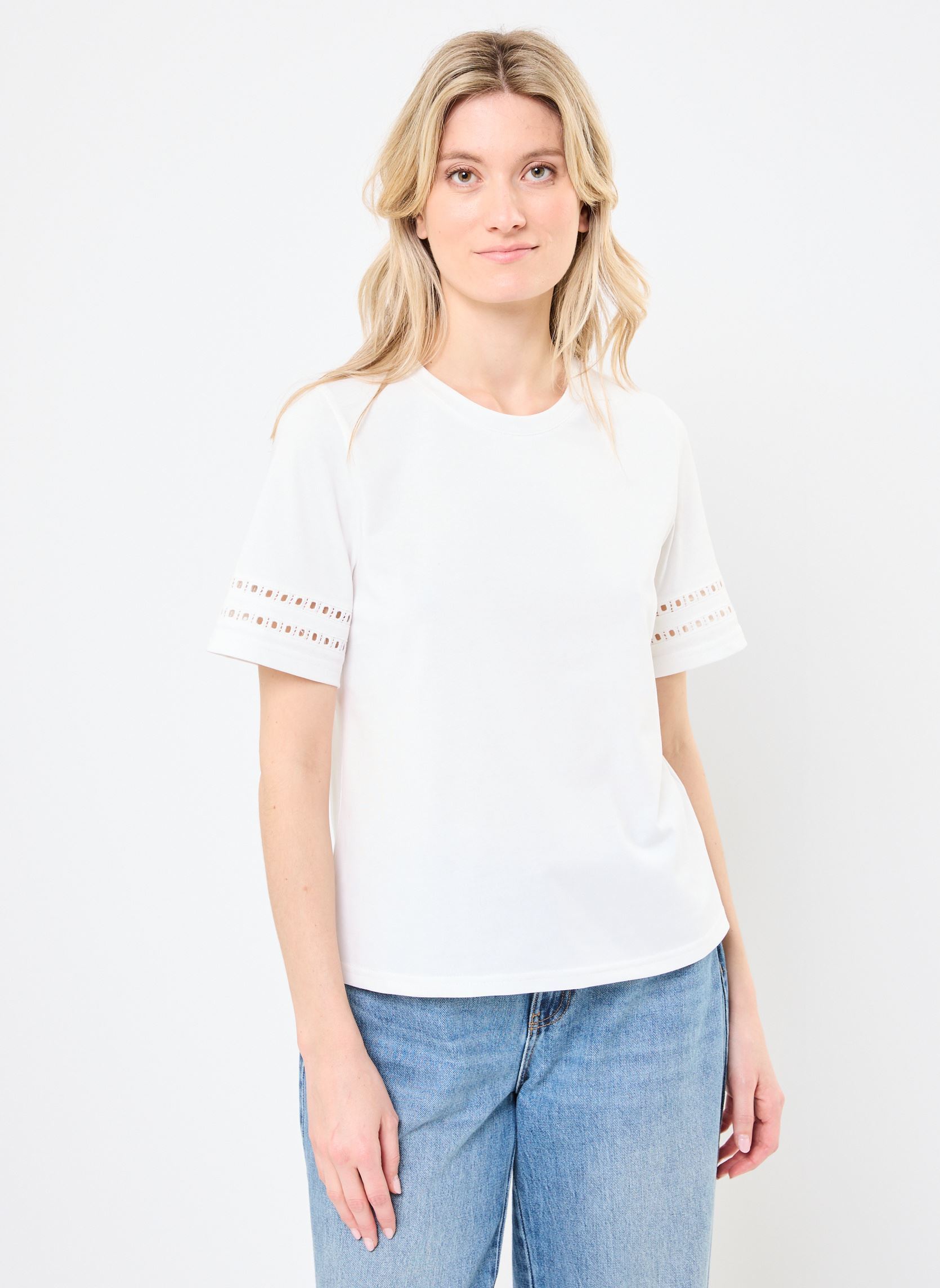 Tee-shirts manches courtes Ciara 76216 femme blanc ARTLOVE Tee-shirts manches courtes Ciara 76216 femme blanc CREAM
