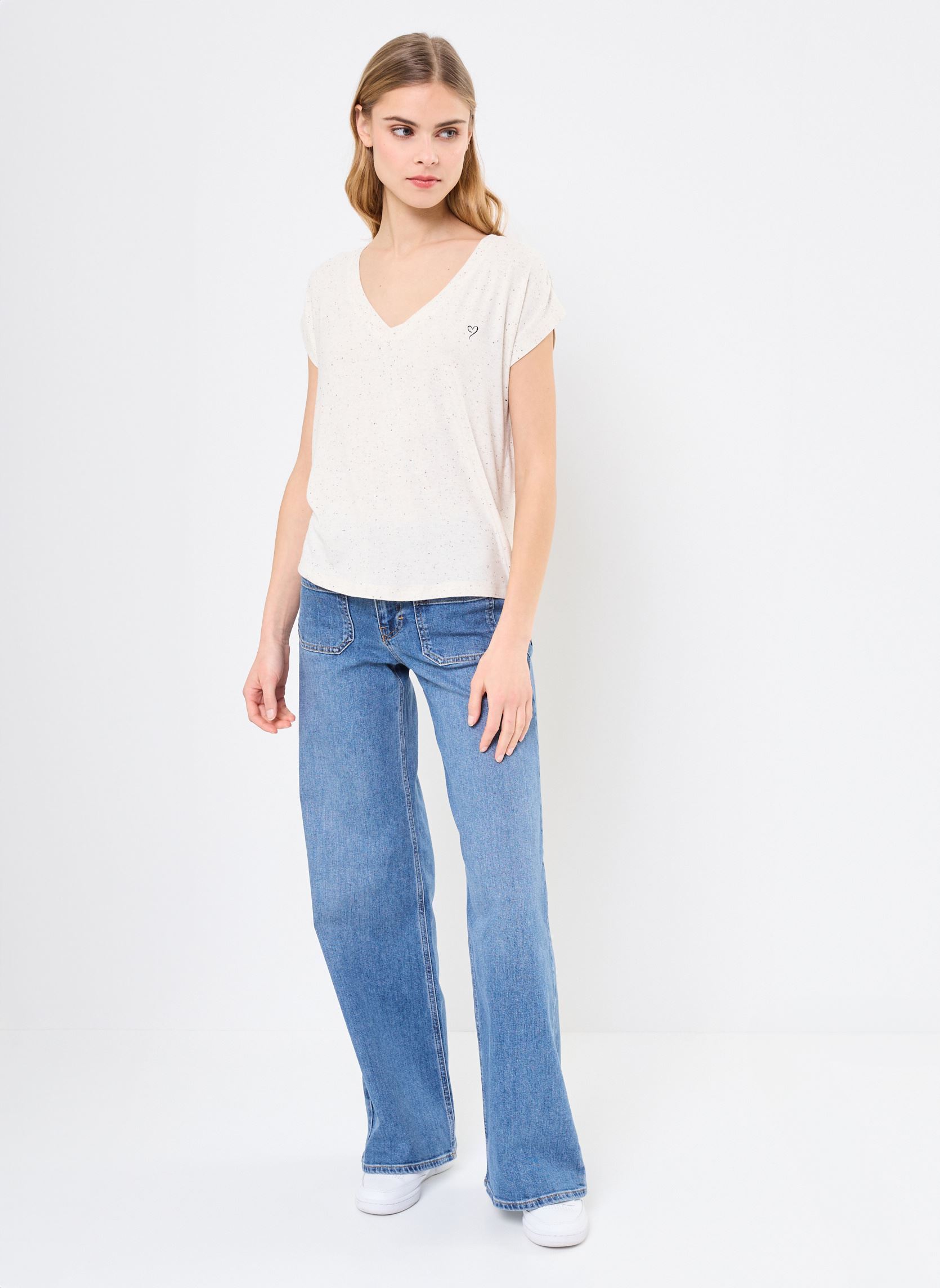 Kurzarm-T-Shirts Lison 76221 damen weiß ARTLOVE Kurzarm-T-Shirts Lison 76221 damen weiß CREAM