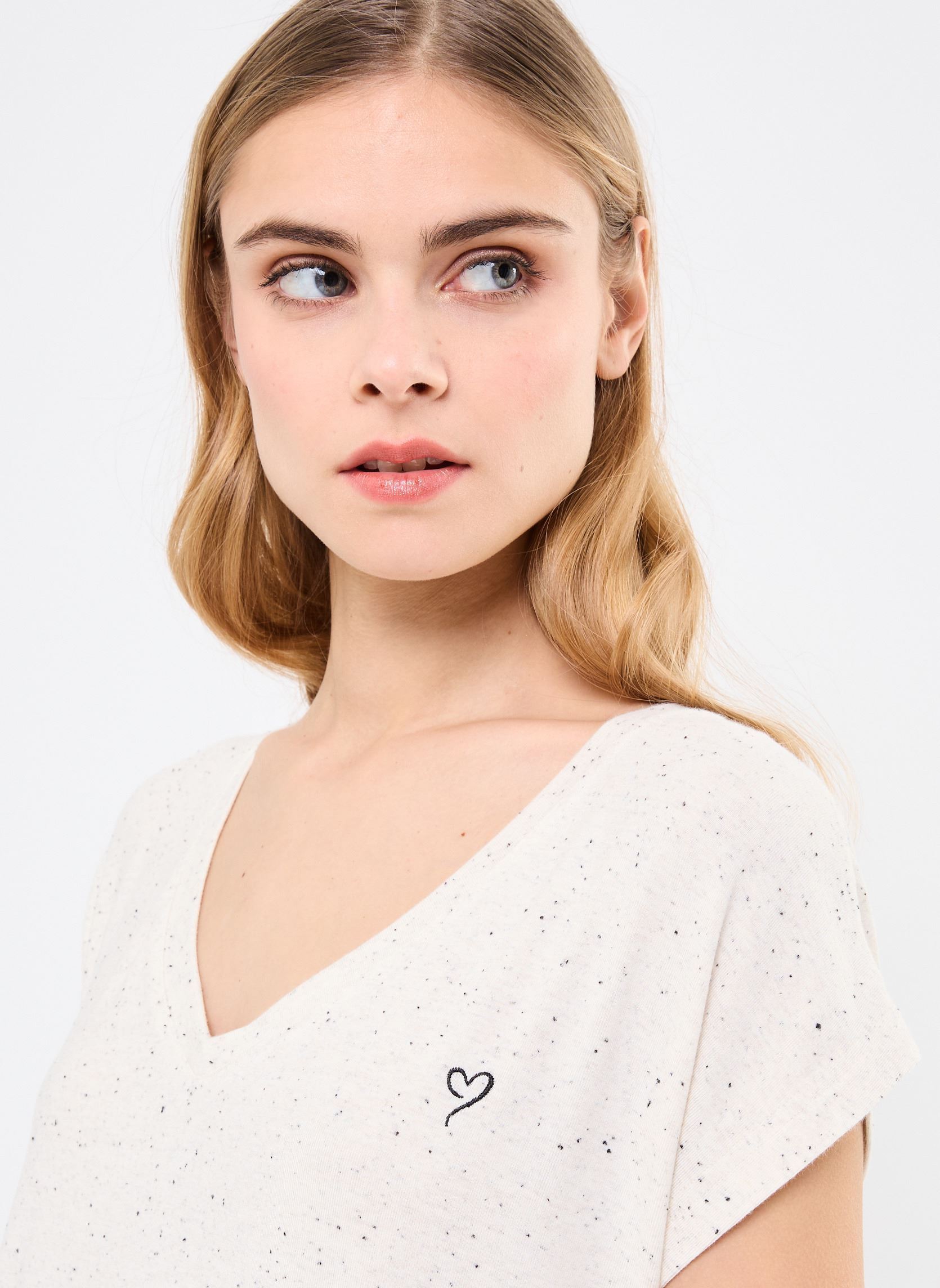 Kurzarm-T-Shirts Lison 76221 damen weiß ARTLOVE Kurzarm-T-Shirts Lison 76221 damen weiß CREAM