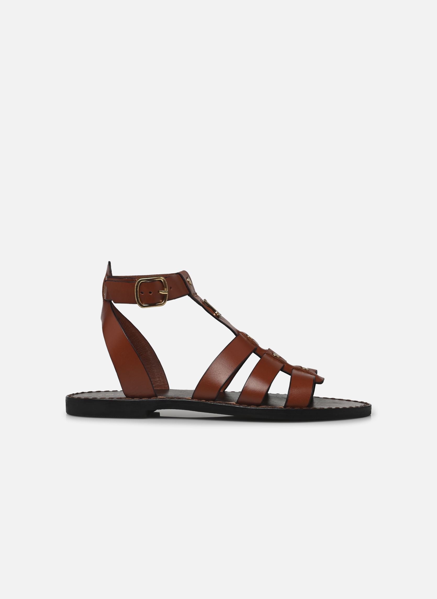 Platte sandalen WAN dames bruin Jonak Platte sandalen WAN dames bruin Cognac