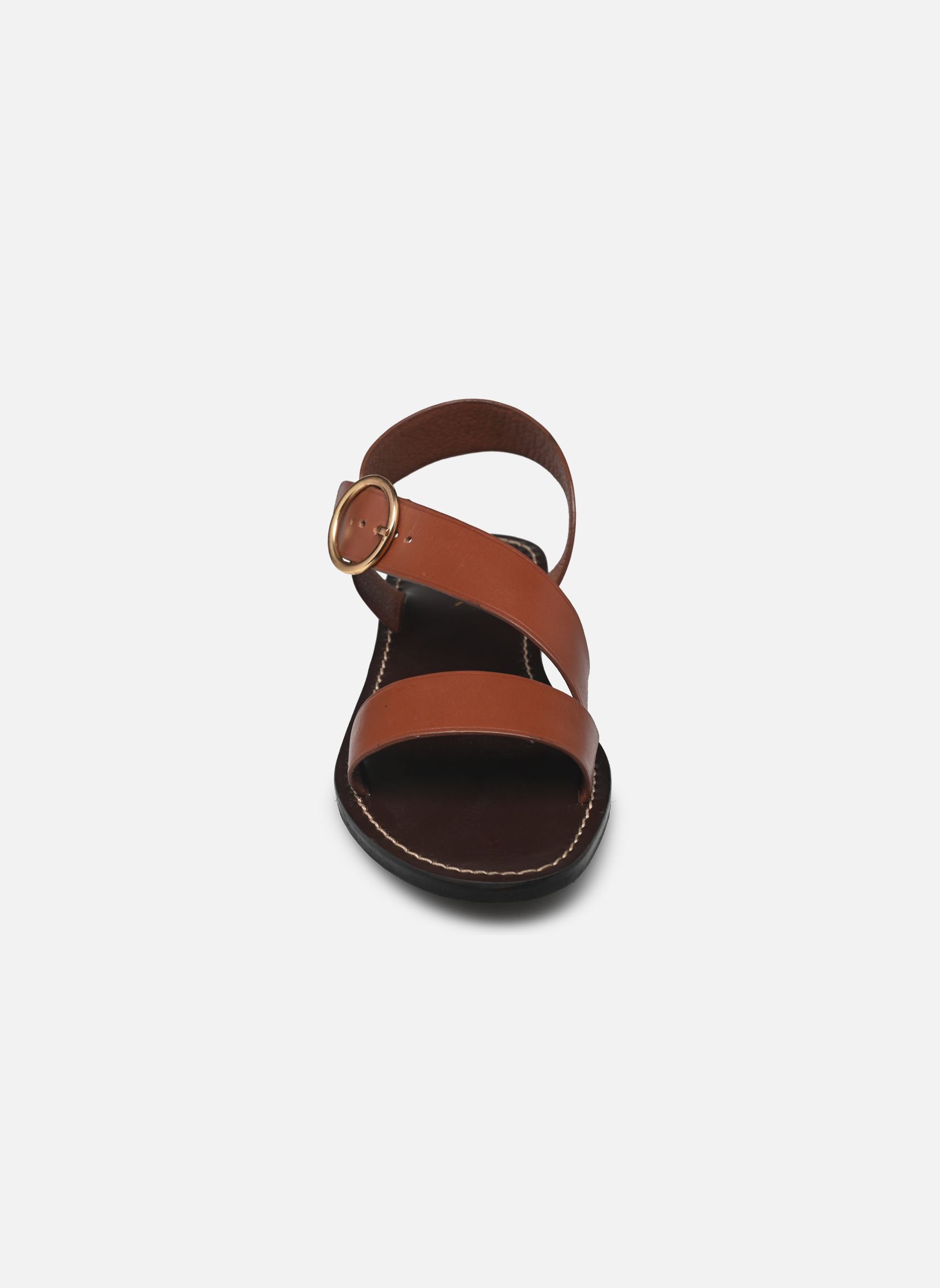 Sandales plates WELBI femme marron Jonak Sandales plates WELBI femme marron Cognac