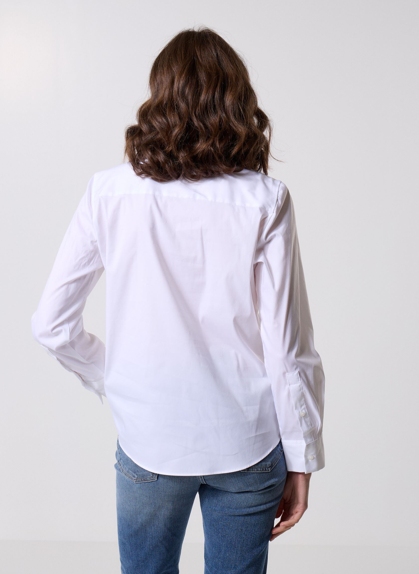 Lange mouw overhemden Ess Poplin Regular S WW0WW44084 dames wit Tommy Hilfiger Lange mouw overhemden Ess Poplin Regular S WW0WW44084 dames wit TH OPTIC WHITE