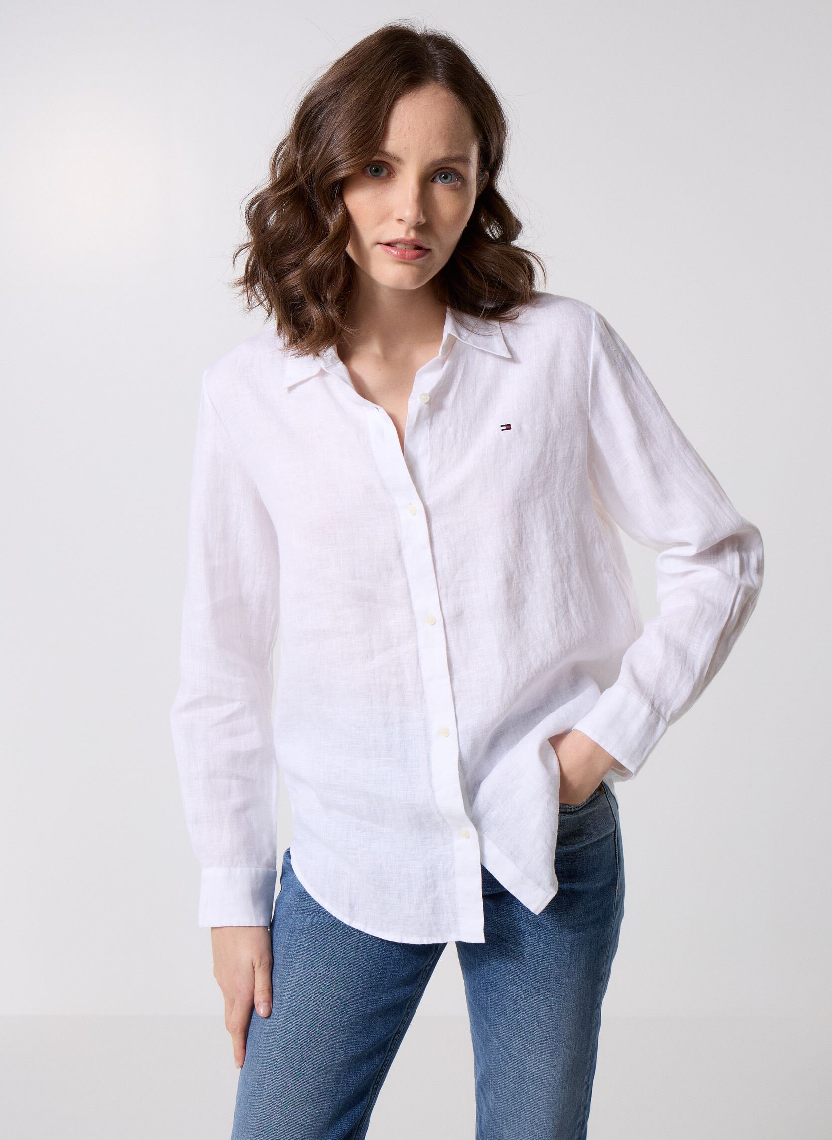 Vêtements Tommy Hilfiger Ess Linen Relaxed Sh WW0WW44679 pour Accessoires - vue 3