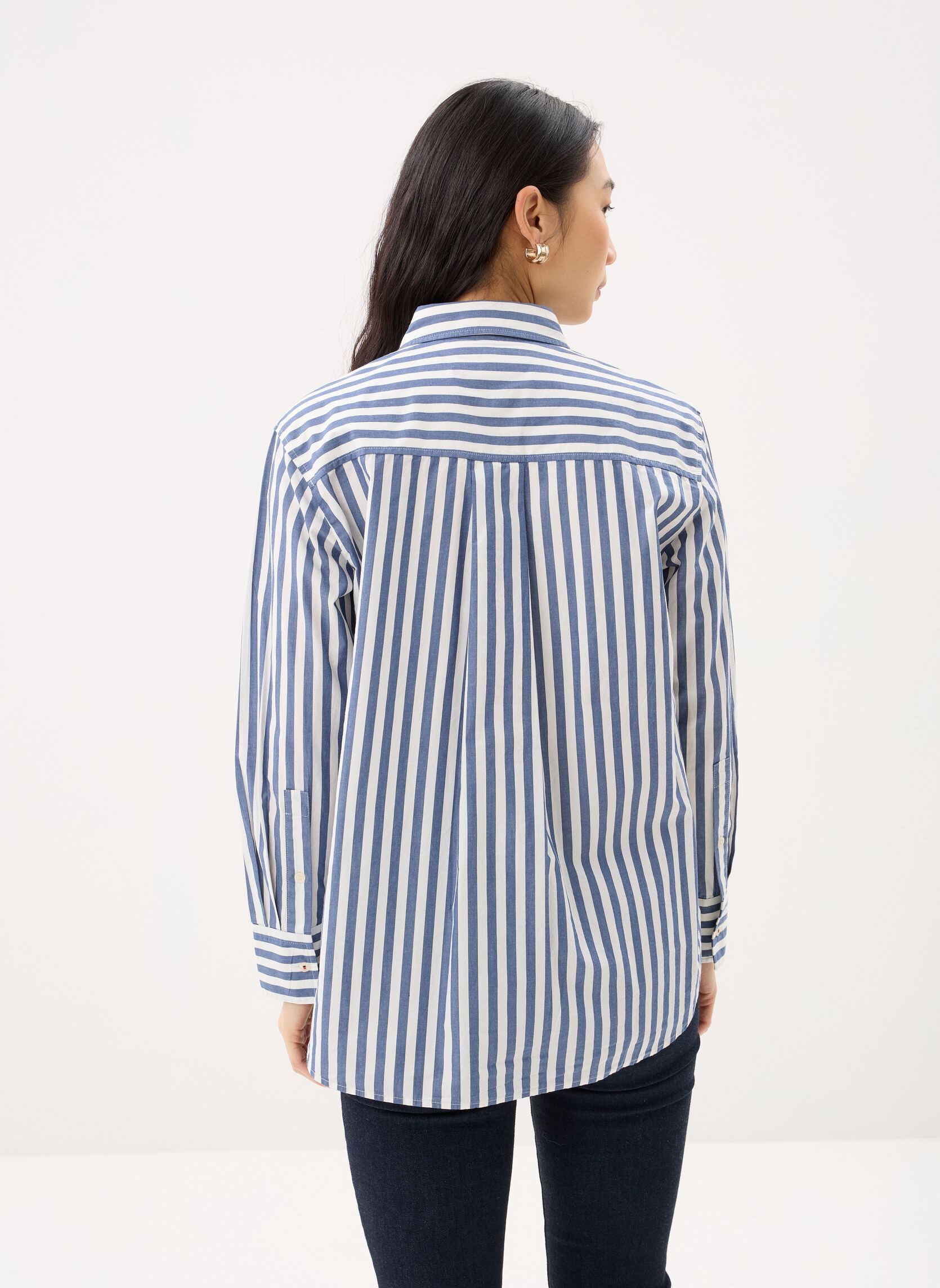 Langarm-Hemden Ess Poplin Easy Fit WW0WW45612 damen weiß Tommy Hilfiger Langarm-Hemden Ess Poplin Easy Fit WW0WW45612 damen weiß WIDE BANKER STP ECRU SEASHORE