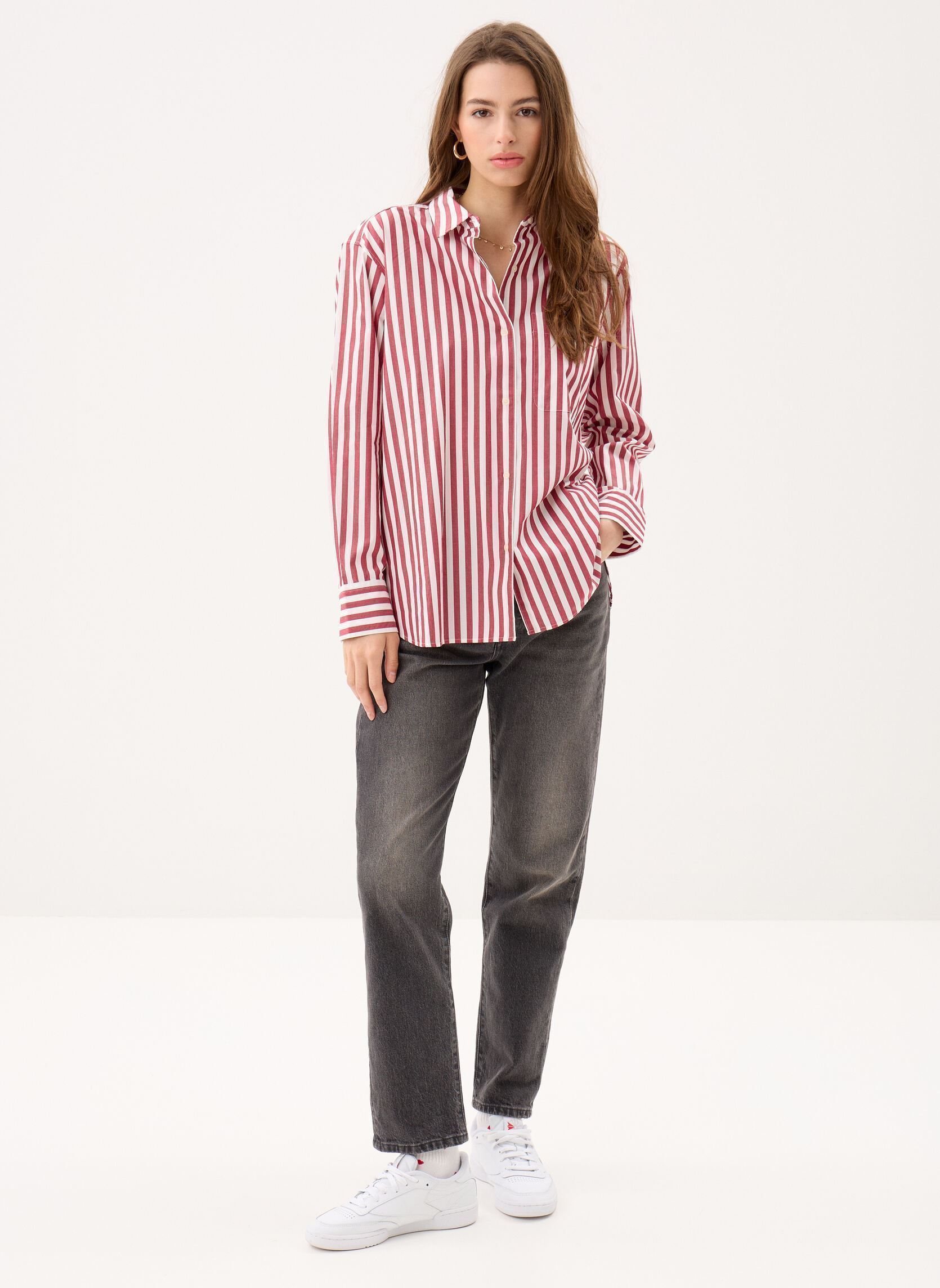Langarm-Hemden Ess Poplin Easy Fit WW0WW45612 damen rot Tommy Hilfiger Langarm-Hemden Ess Poplin Easy Fit WW0WW45612 damen rot WIDE BANKER STP ECRU LIBERTY R