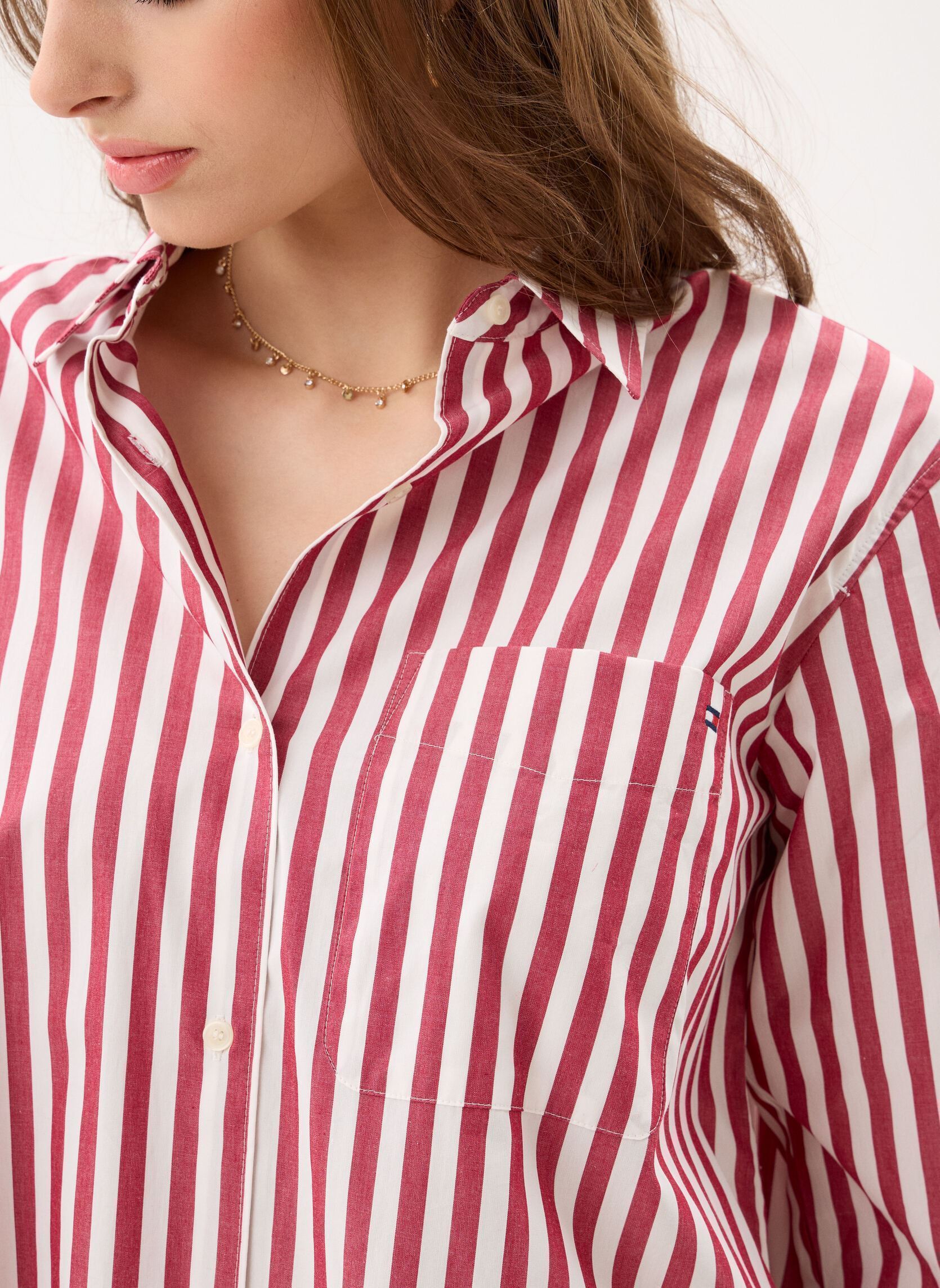 Langarm-Hemden Ess Poplin Easy Fit WW0WW45612 damen rot Tommy Hilfiger Langarm-Hemden Ess Poplin Easy Fit WW0WW45612 damen rot WIDE BANKER STP ECRU LIBERTY R