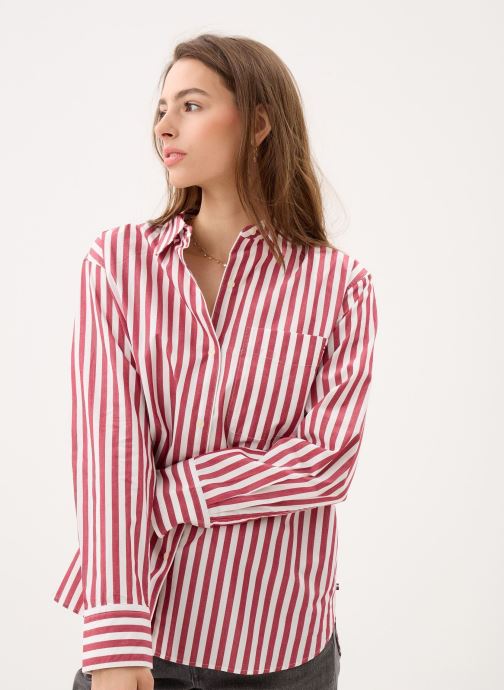 Tommy Hilfiger Chemises manches longues Ess Poplin Easy Fit WW0WW45612 femme rouge