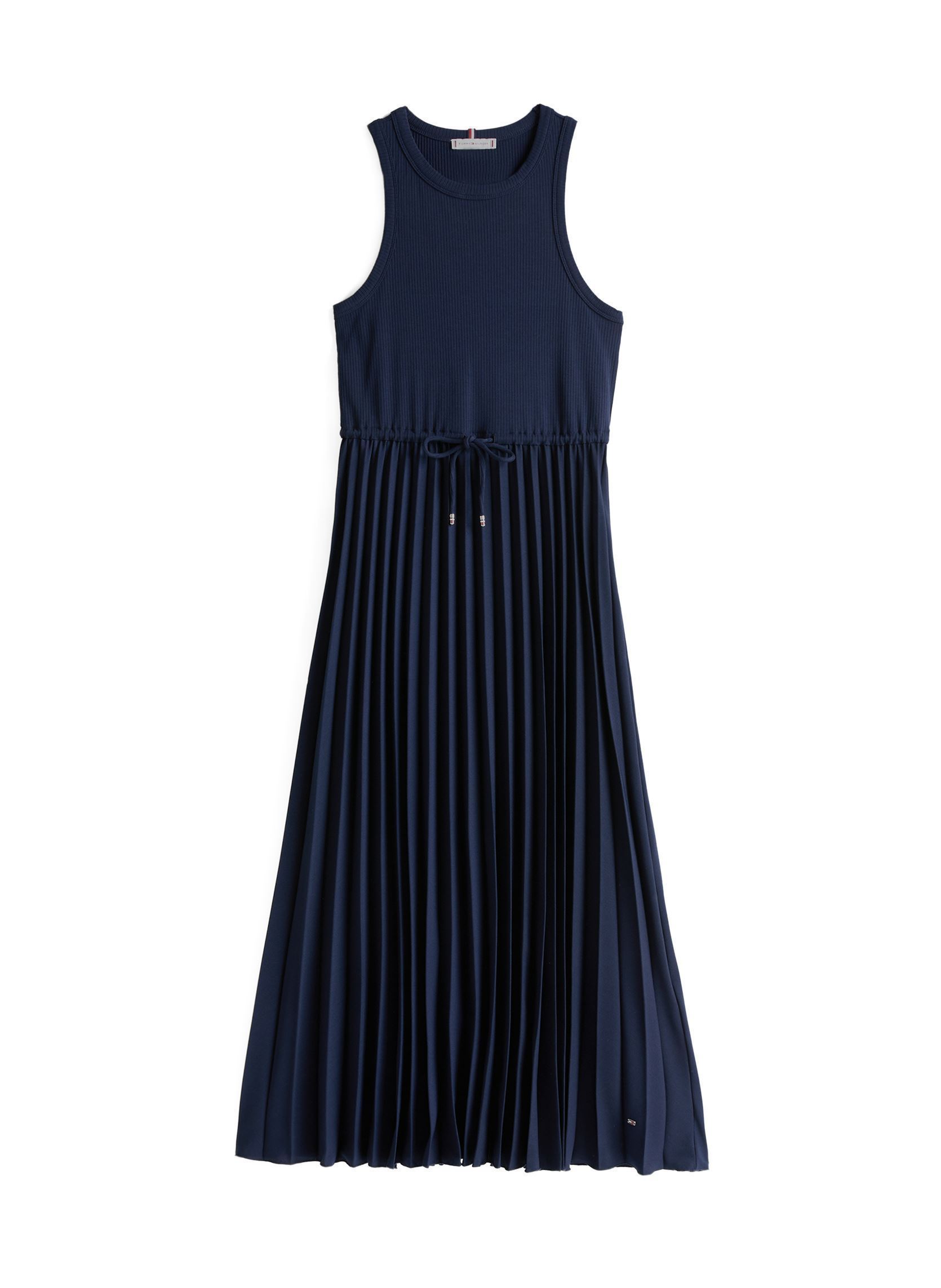 Kleider Rib Tank Pleated Dre WW0WW39342 damen blau Tommy Hilfiger Kleider Rib Tank Pleated Dre WW0WW39342 damen blau DARK NIGHT NAVY