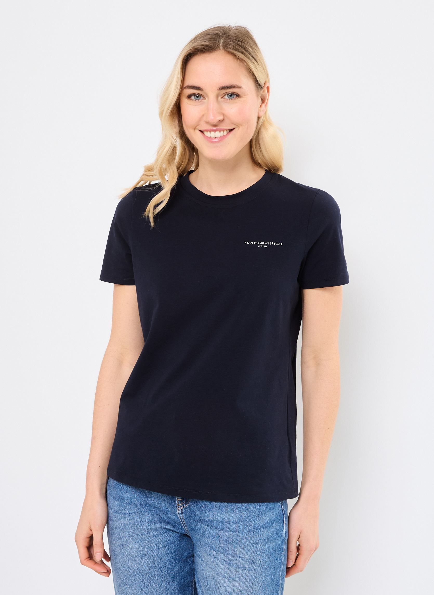 T shirt Tommy Hilfiger 1985 REG MINI CORP LOGO C NK SS EU - vue 3