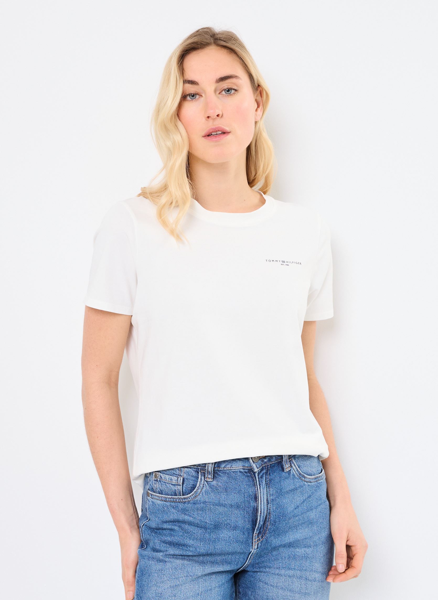 T shirt Tommy Hilfiger 1985 REG MINI CORP LOGO C NK SS EU - vue 2