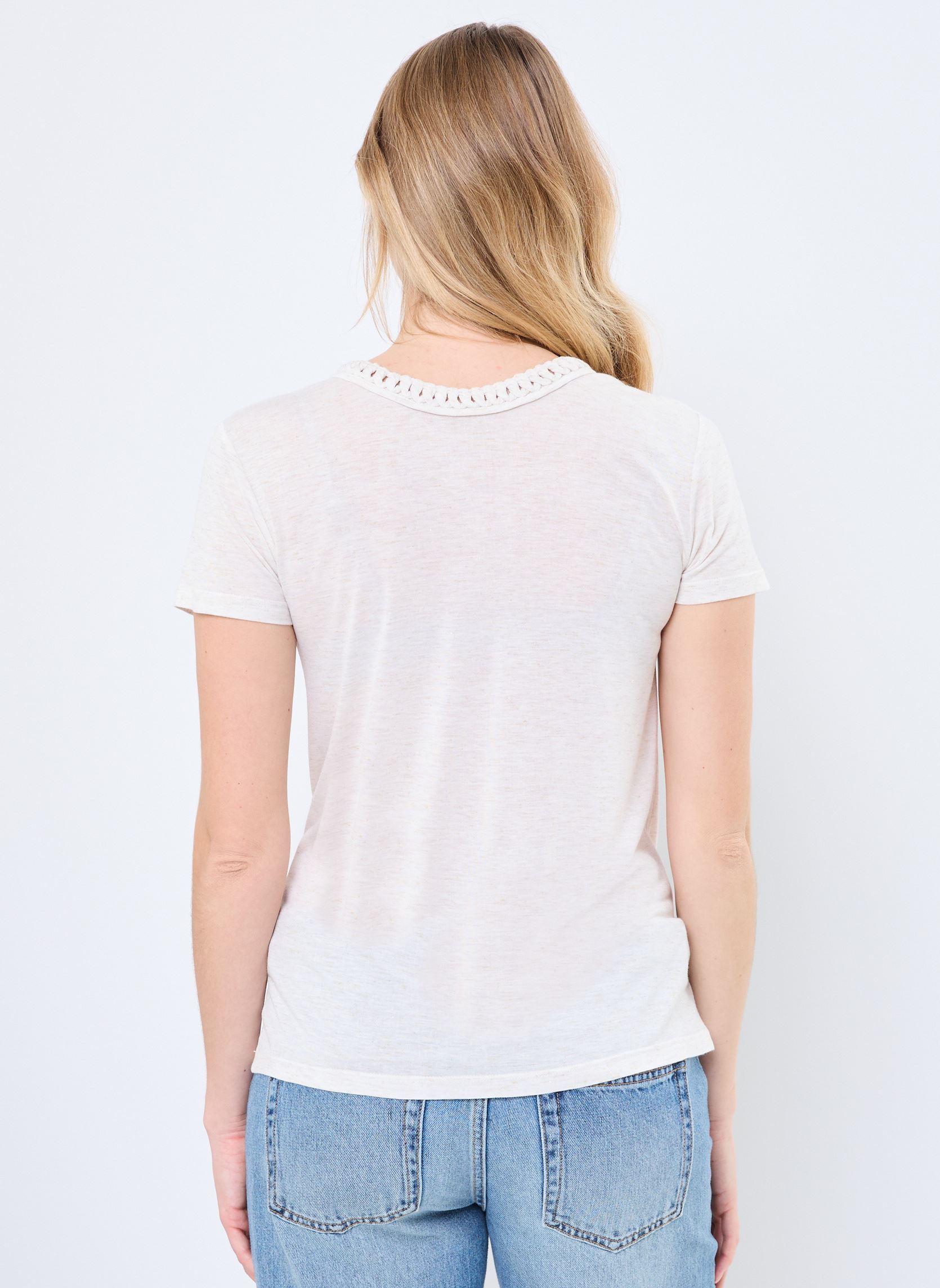 Tee-shirts manches courtes B110675 femme blanc IKKS Women Tee-shirts manches courtes B110675 femme blanc 11-BLANC CASSÉ