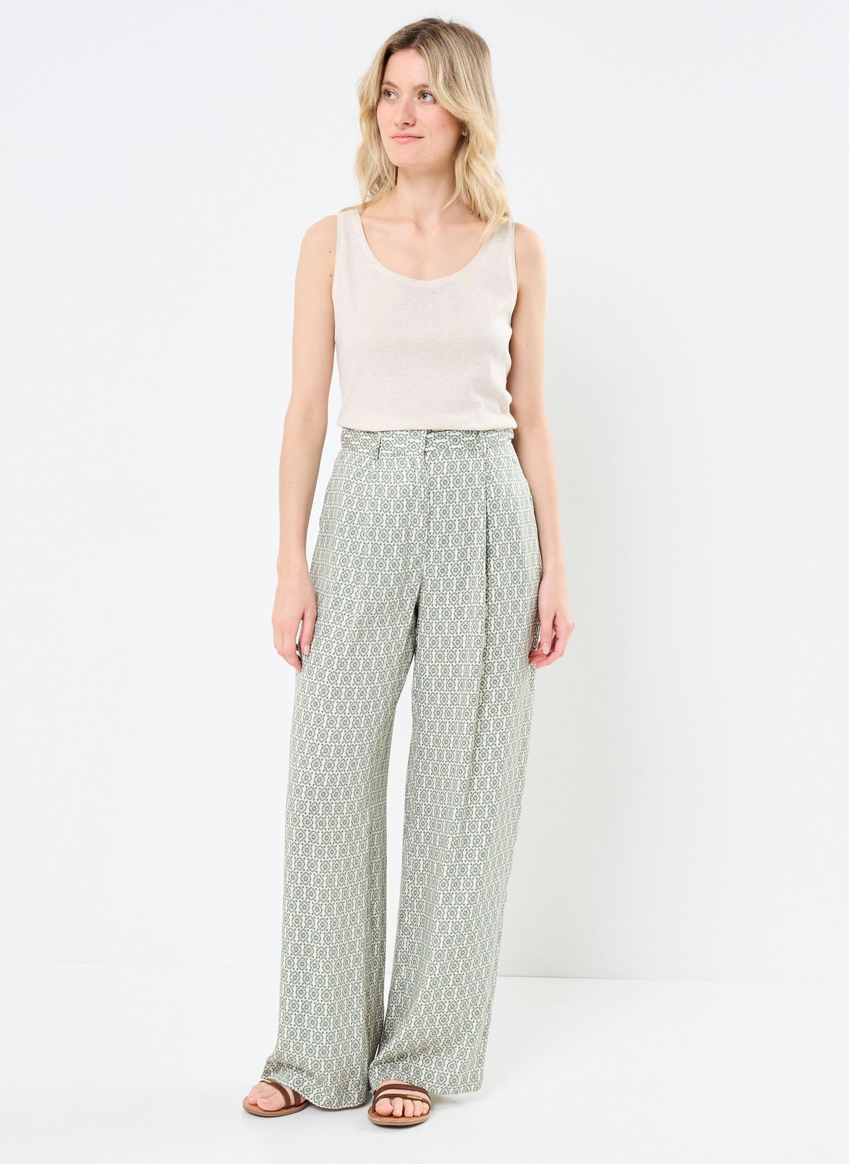 Pantalons larges B122175 femme vert IKKS Women Pantalons larges B122175 femme vert 05-PISTACHE