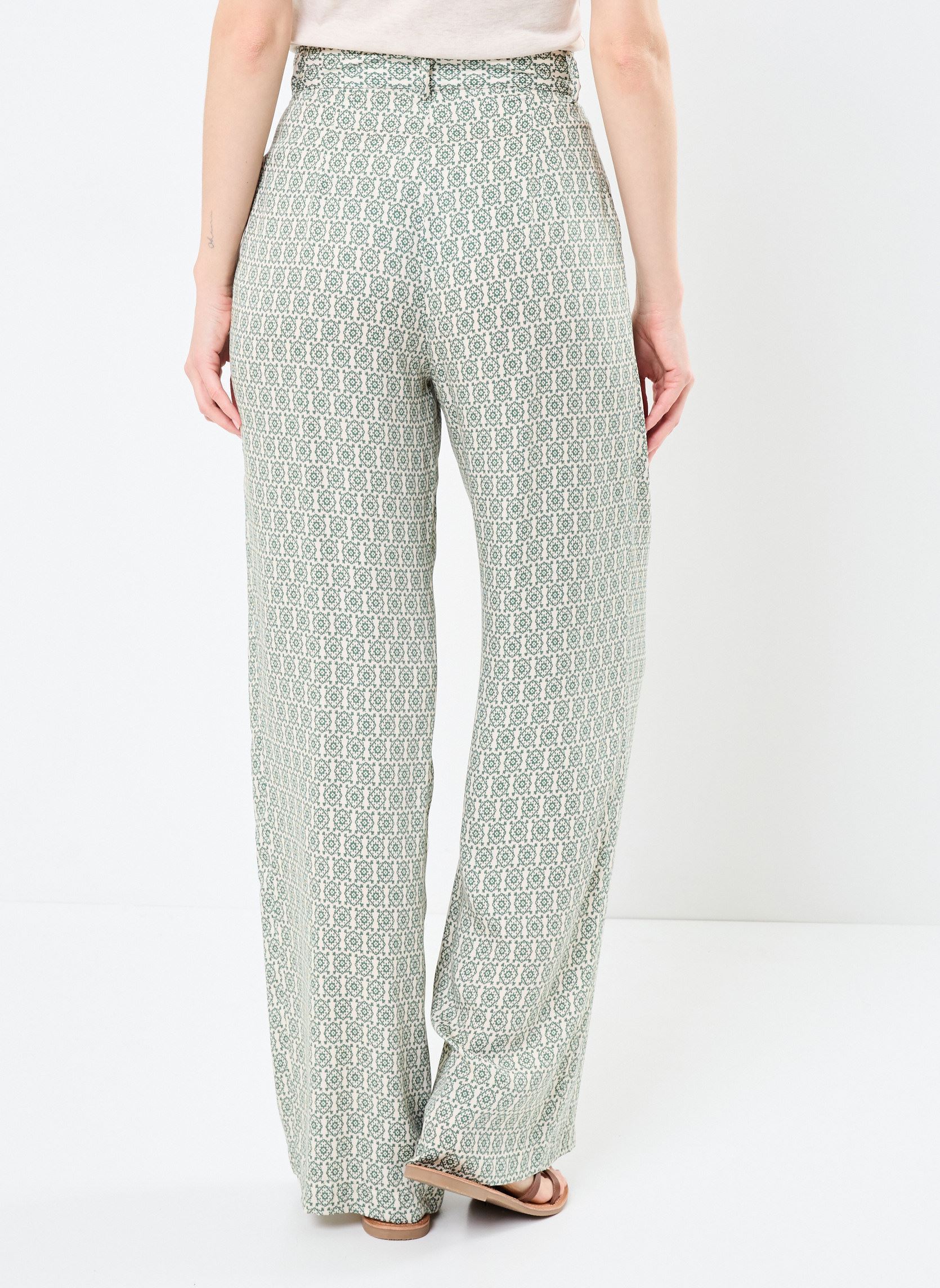Pantalons larges B122175 femme vert IKKS Women Pantalons larges B122175 femme vert 05-PISTACHE