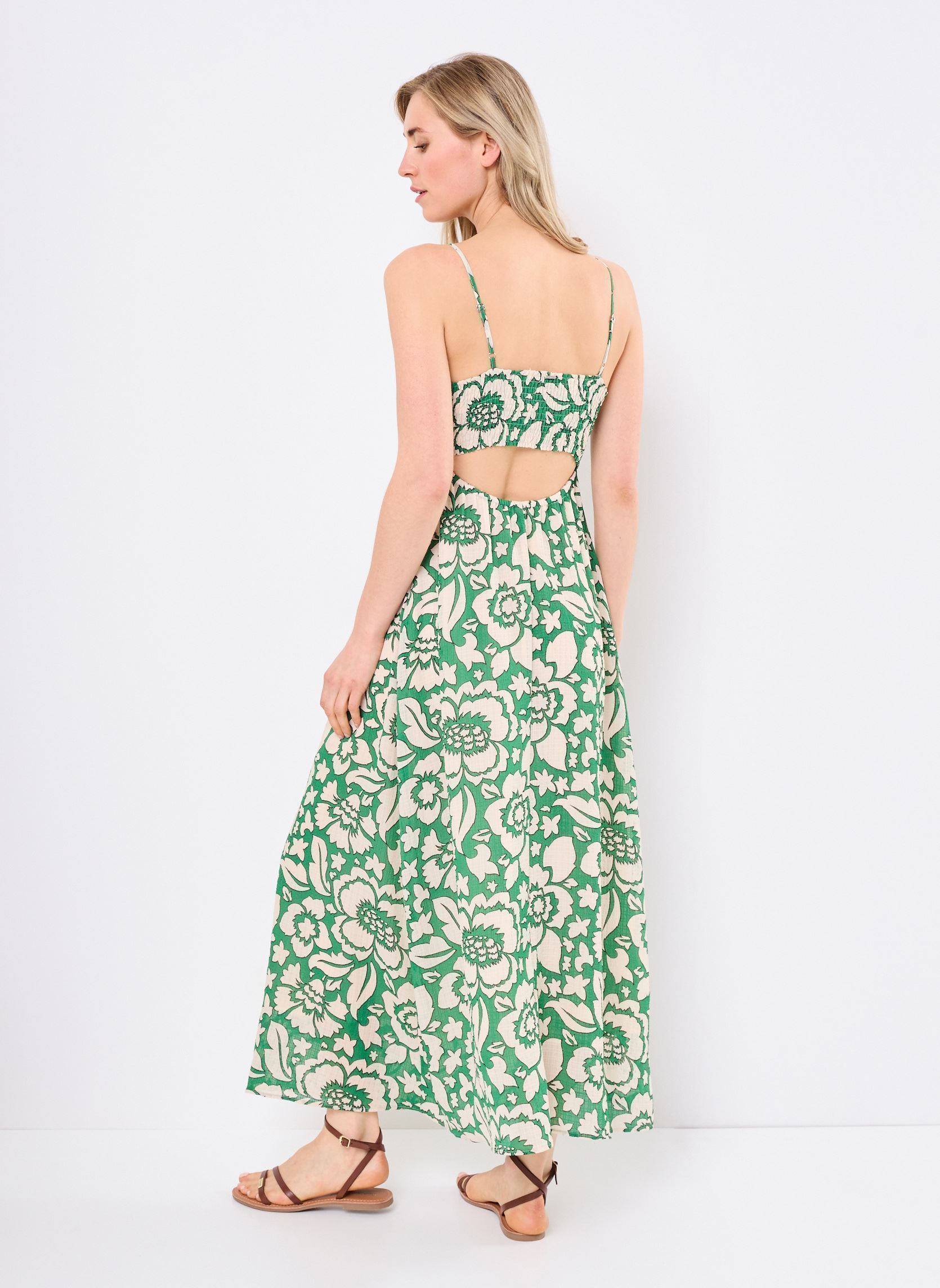 Lange jurken B130715 dames groen IKKS Women Lange jurken B130715 dames groen 52-PARROT GREEN