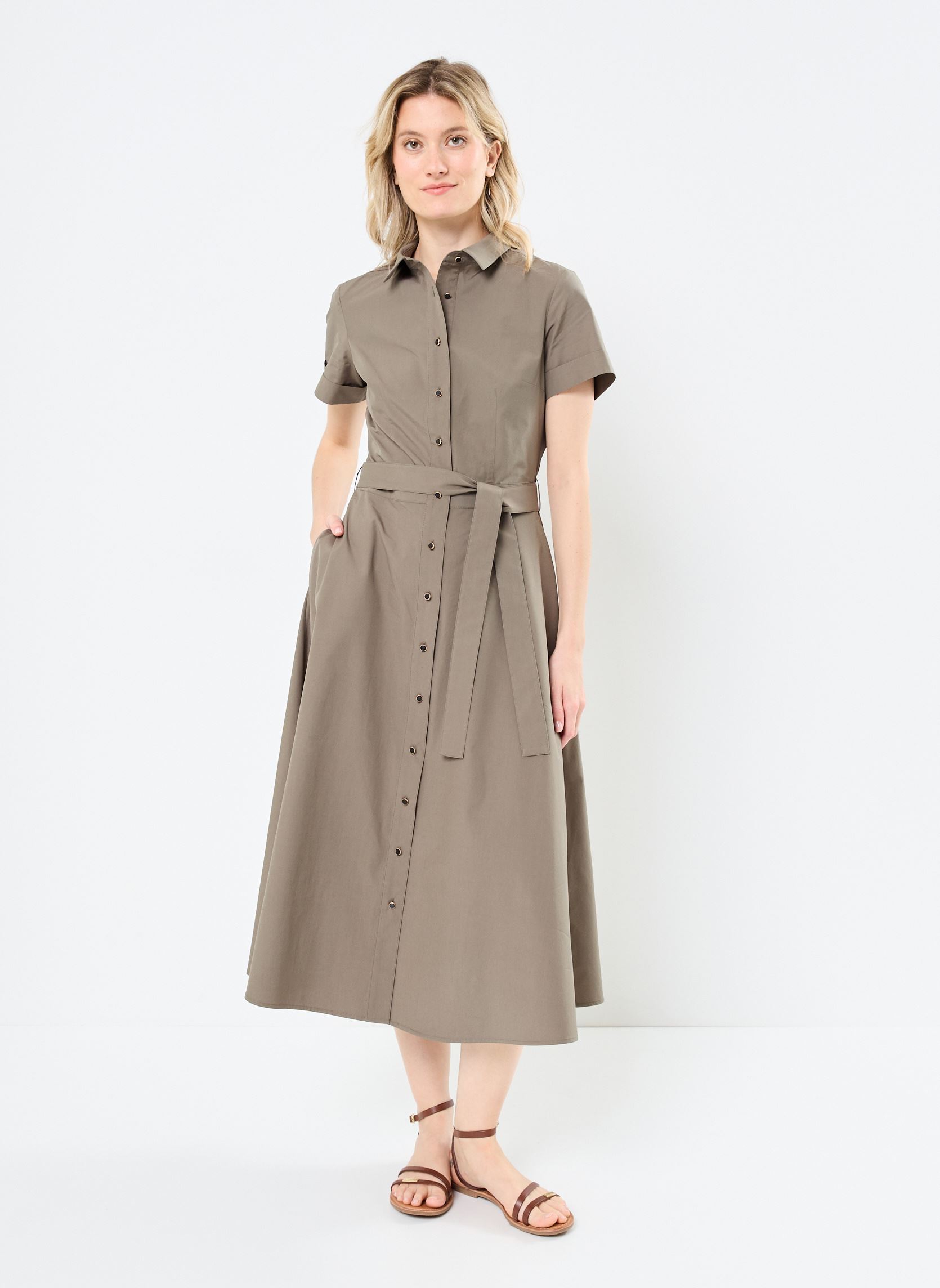 Robes longues B130935 femme vert IKKS Women Robes longues B130935 femme vert 55-ARMY