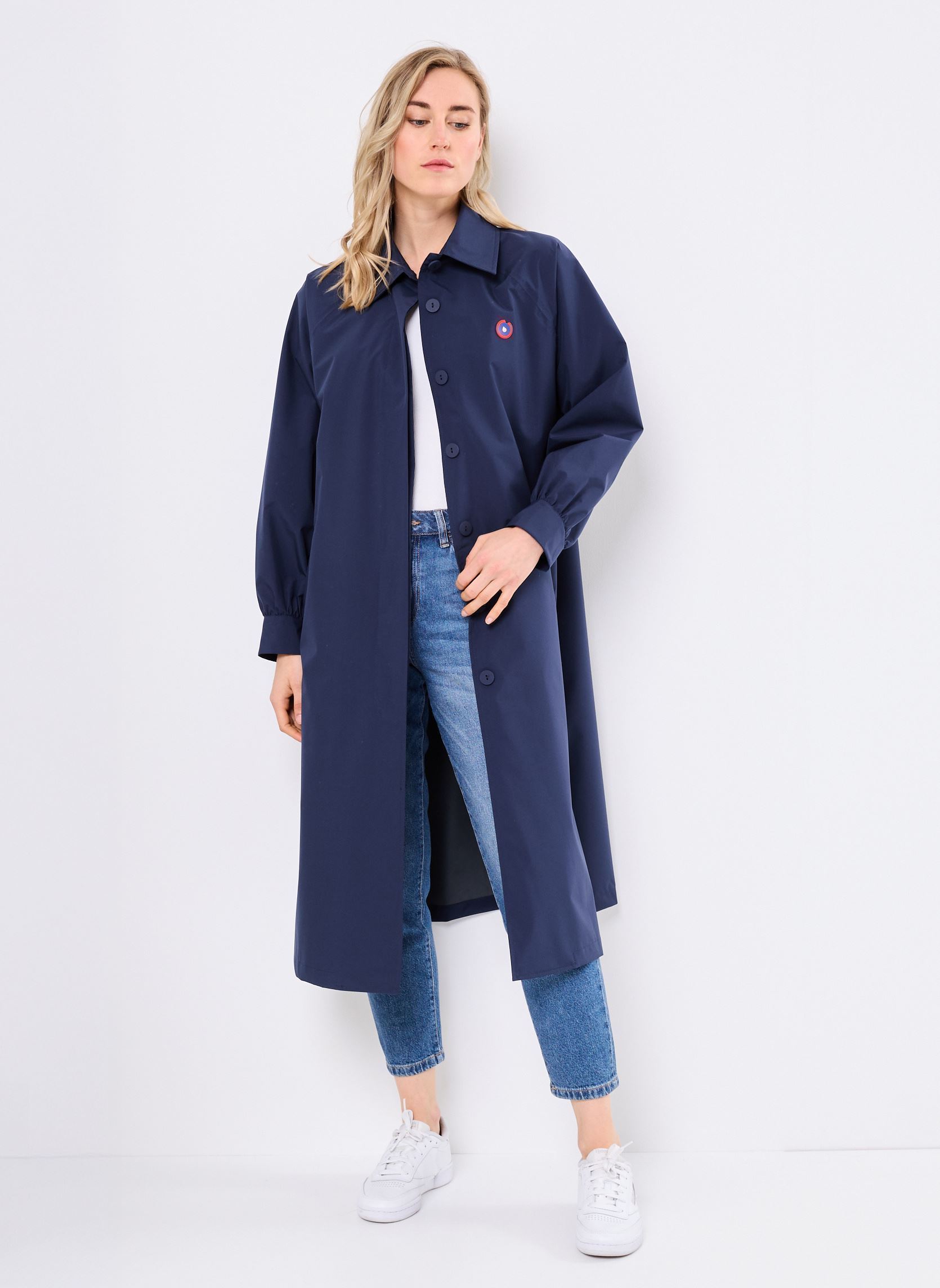 Trench-coats Madeleine trench long raincoat femme bleu FLOTTE Trench-coats Madeleine trench long raincoat femme bleu Indigo