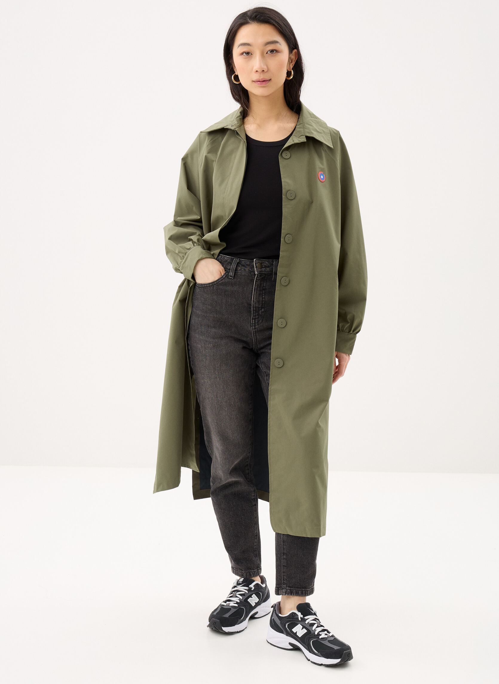 Trench-coats Madeleine trench long raincoat femme vert FLOTTE Trench-coats Madeleine trench long raincoat femme vert Kaki