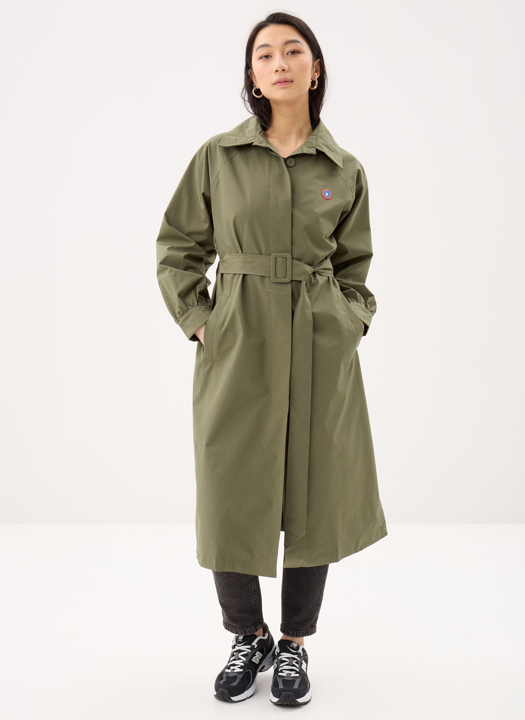 Trench-coats Madeleine trench long raincoat femme vert FLOTTE Trench-coats Madeleine trench long raincoat femme vert Kaki
