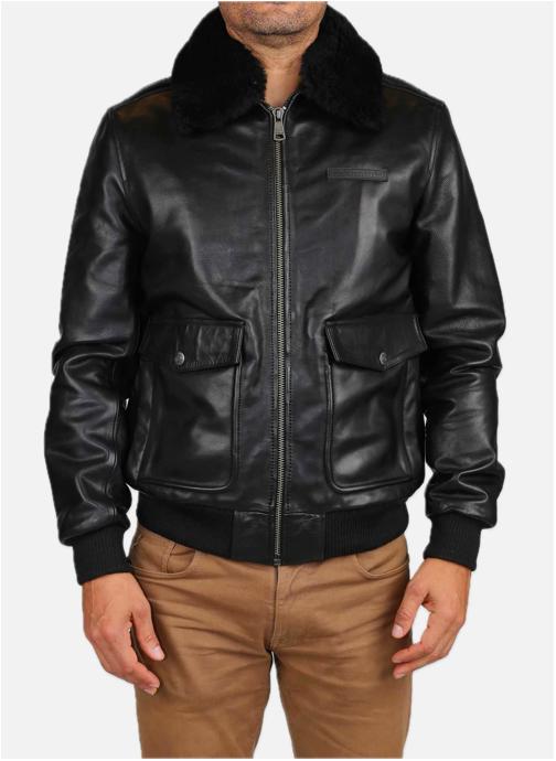 Veste Bomber Homme En Simili Cuir - Col Montant, Fermeture éclair, Coupe Ajustée - Automne/Hiver