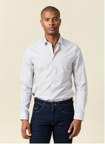 Chemises MICROCHECK2H homme blanc Bonobo Chemises MICROCHECK2H homme blanc Blanc