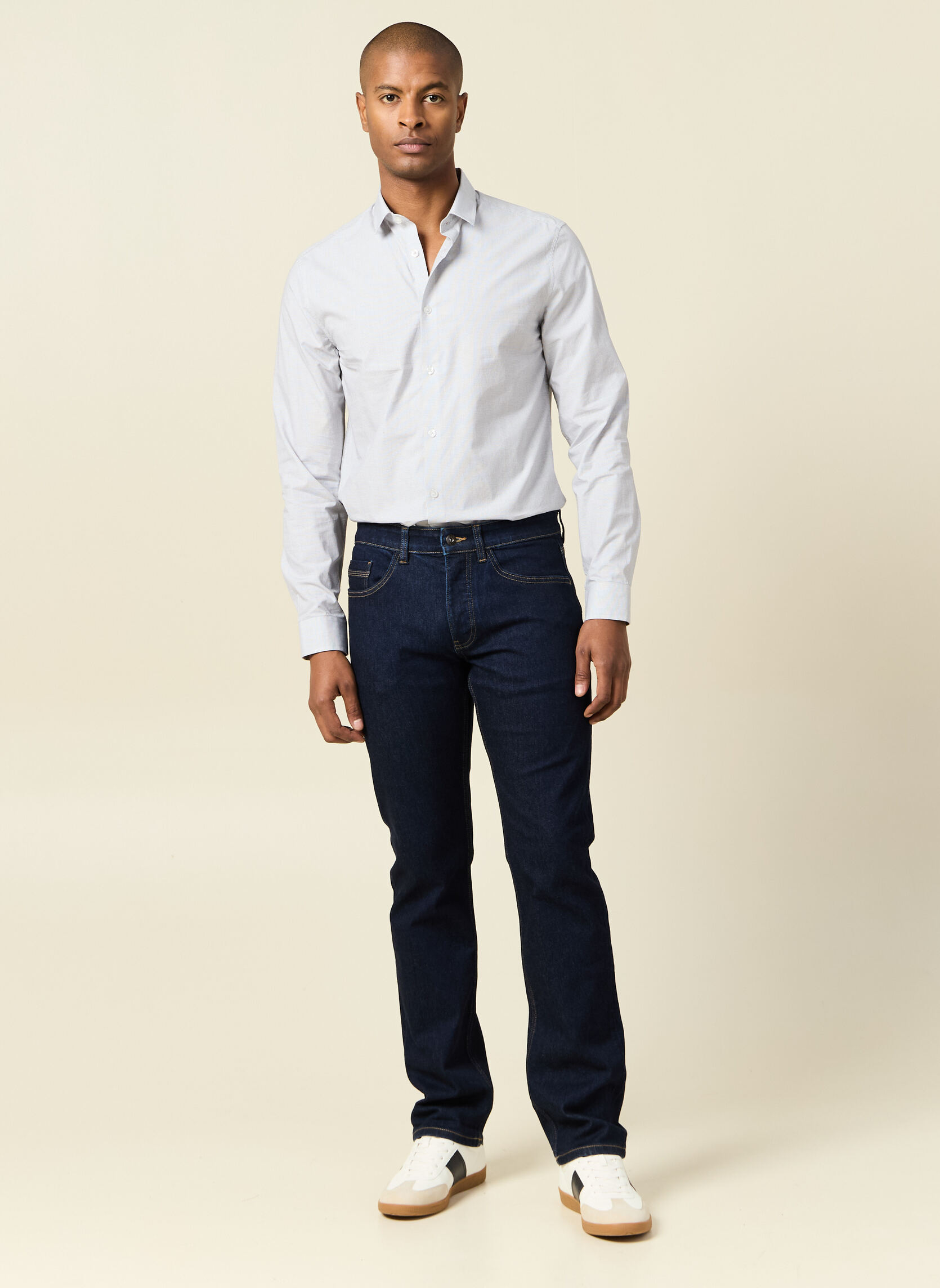 Chemises MICROCHECK2H homme blanc Bonobo Chemises MICROCHECK2H homme blanc Blanc