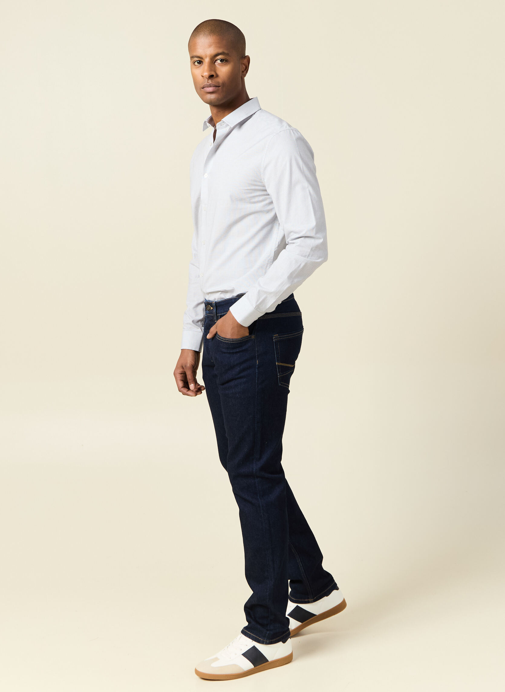 Chemises MICROCHECK2H homme blanc Bonobo Chemises MICROCHECK2H homme blanc Blanc