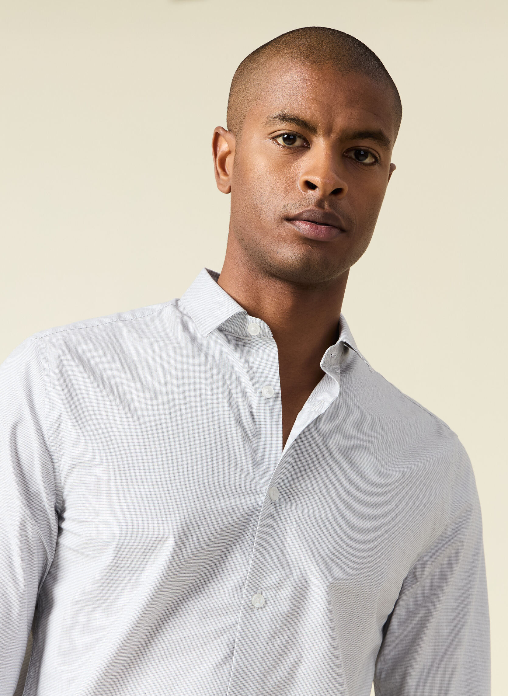 Chemises MICROCHECK2H homme blanc Bonobo Chemises MICROCHECK2H homme blanc Blanc
