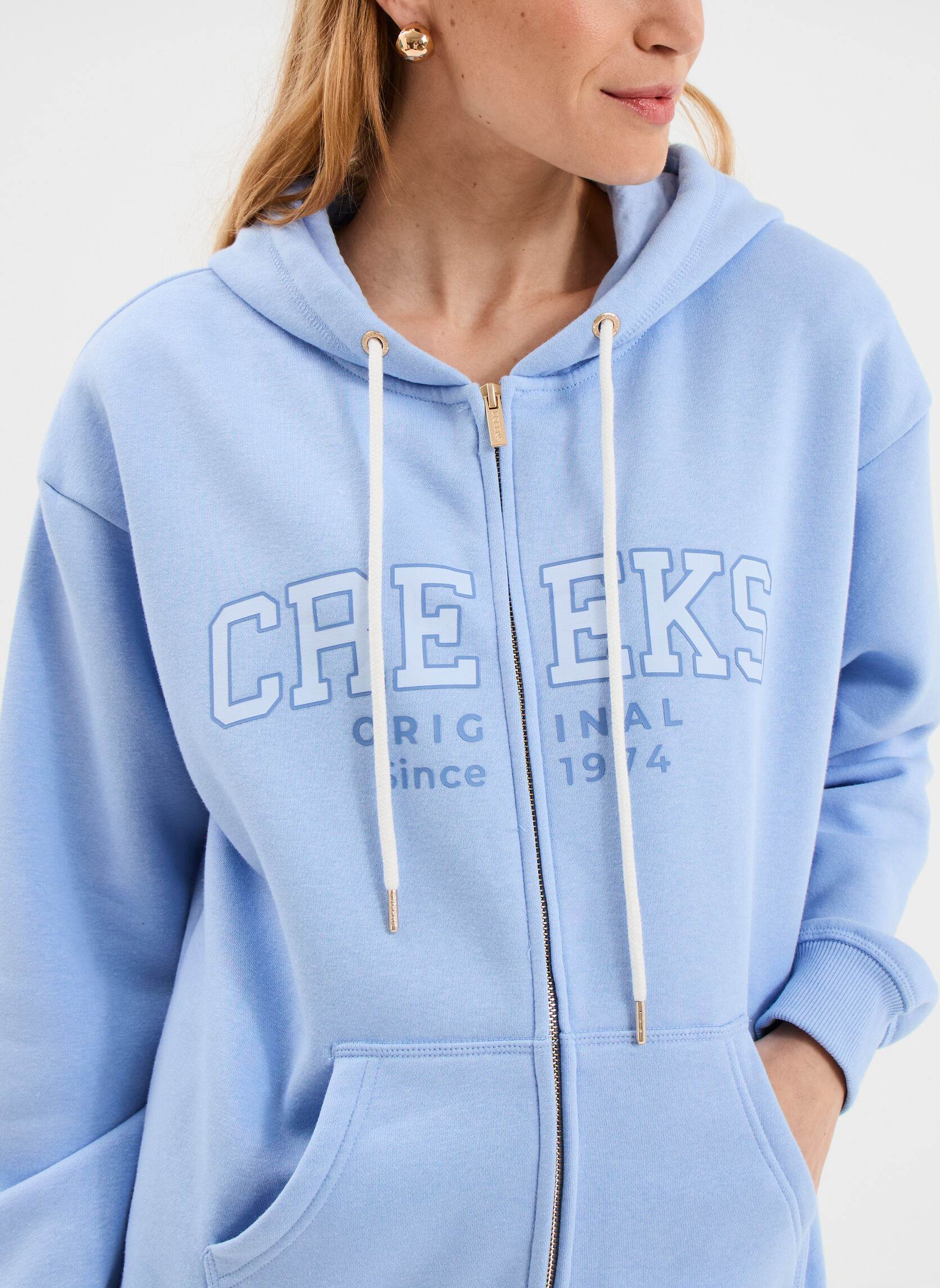 Sweat à capuche hoodie Creeks ecru femme | La Halle