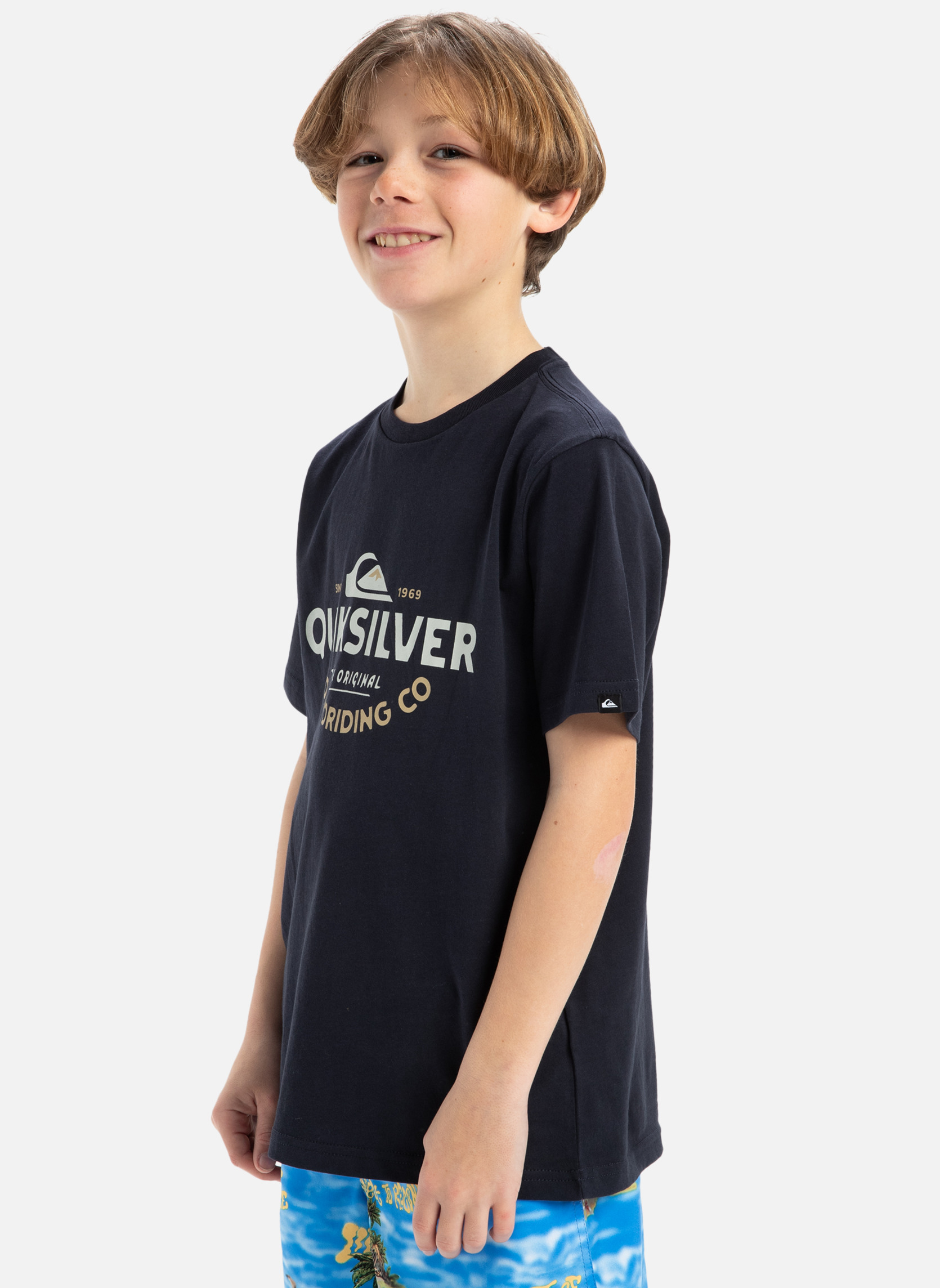 Tee-shirts Ev Typed Out garçon bleu Quiksilver Tee-shirts Ev Typed Out garçon bleu Bleu foncé