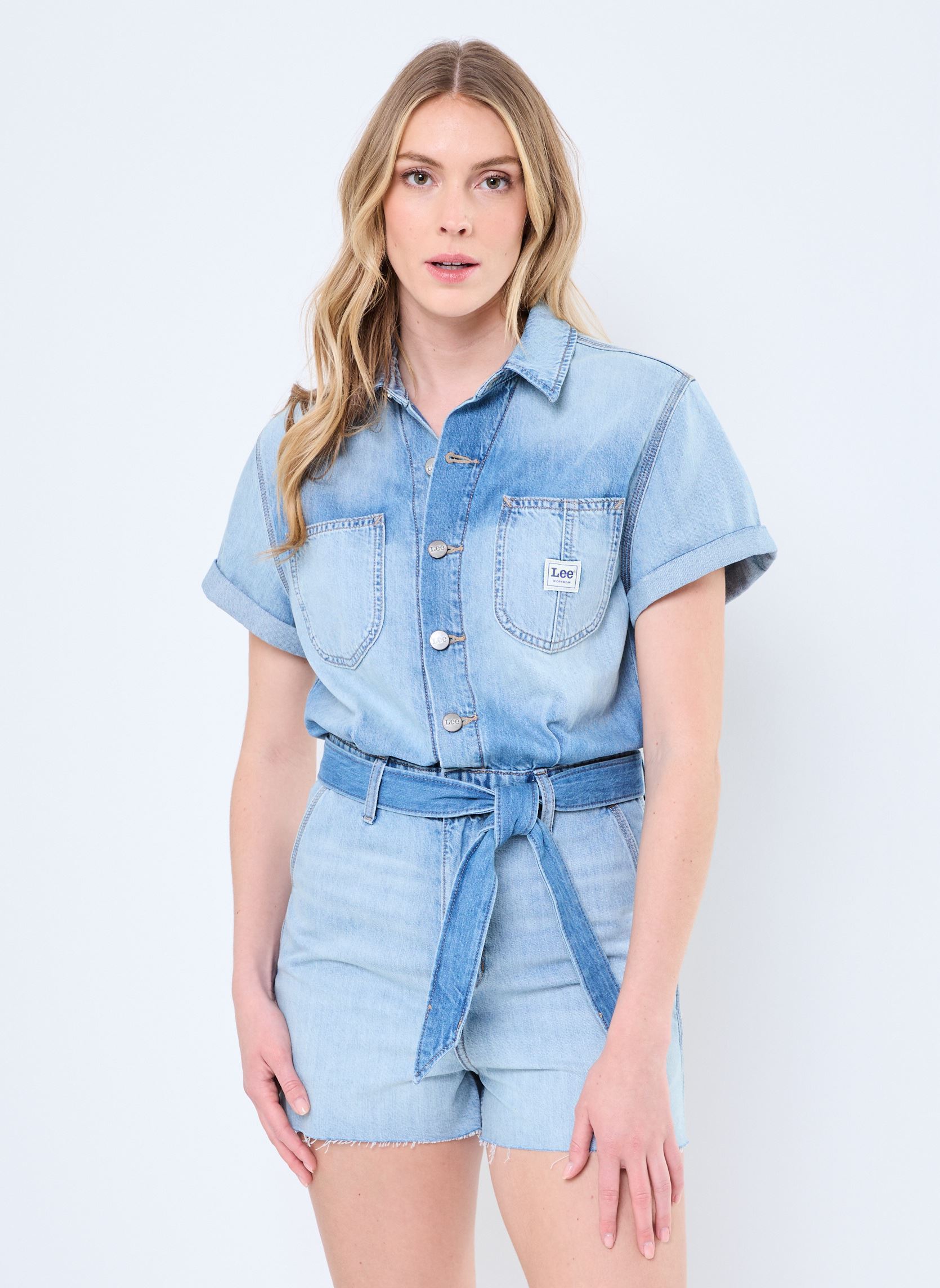 Kurze Jumpsuits CHORE SHORTALL damen blau Lee Kurze Jumpsuits CHORE SHORTALL damen blau CLOUDY DAYS