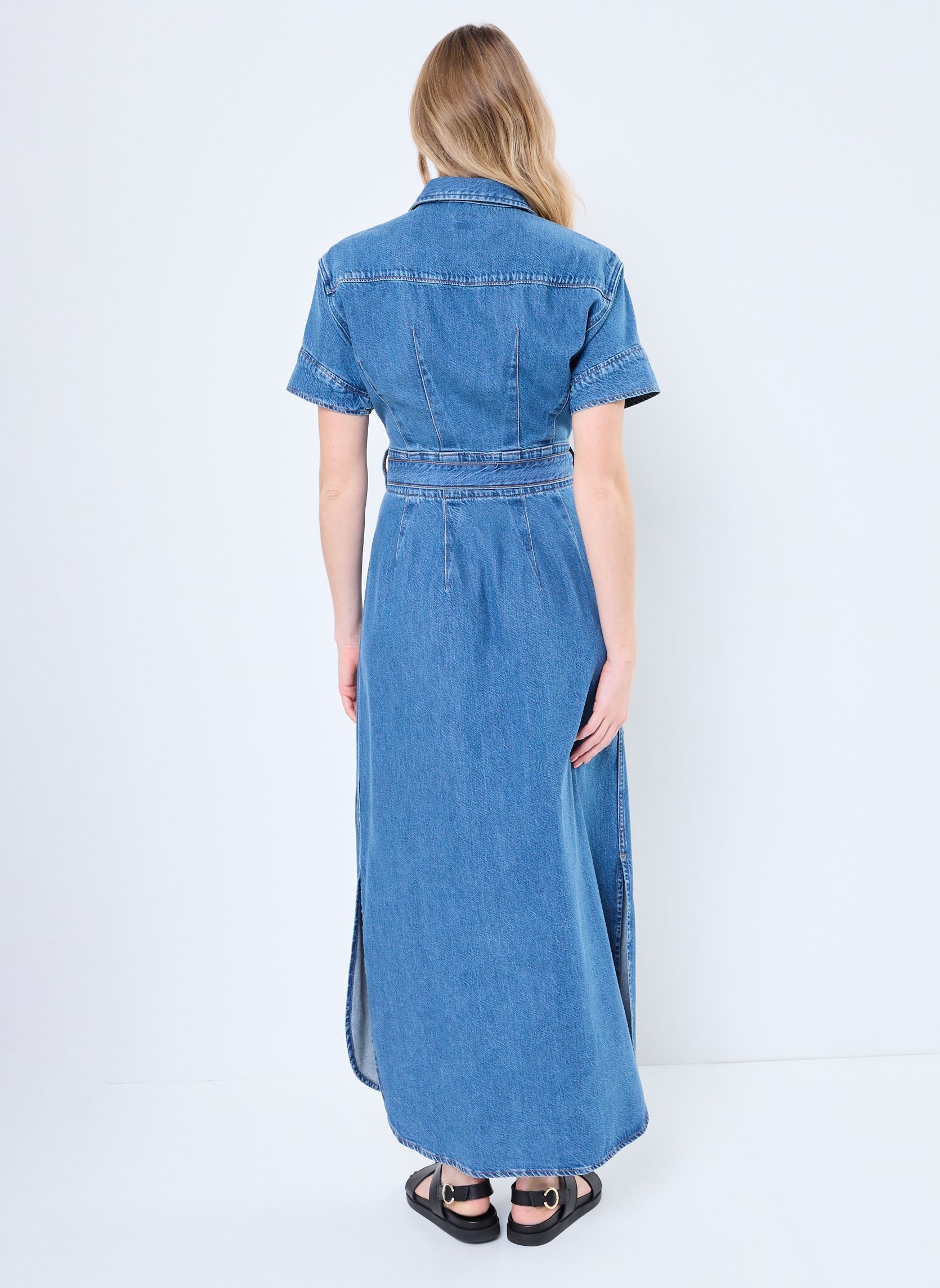 Lange Kleider SS MAXI WESTERN damen blau Lee Lange Kleider SS MAXI WESTERN damen blau DRESS BERRY BOWL