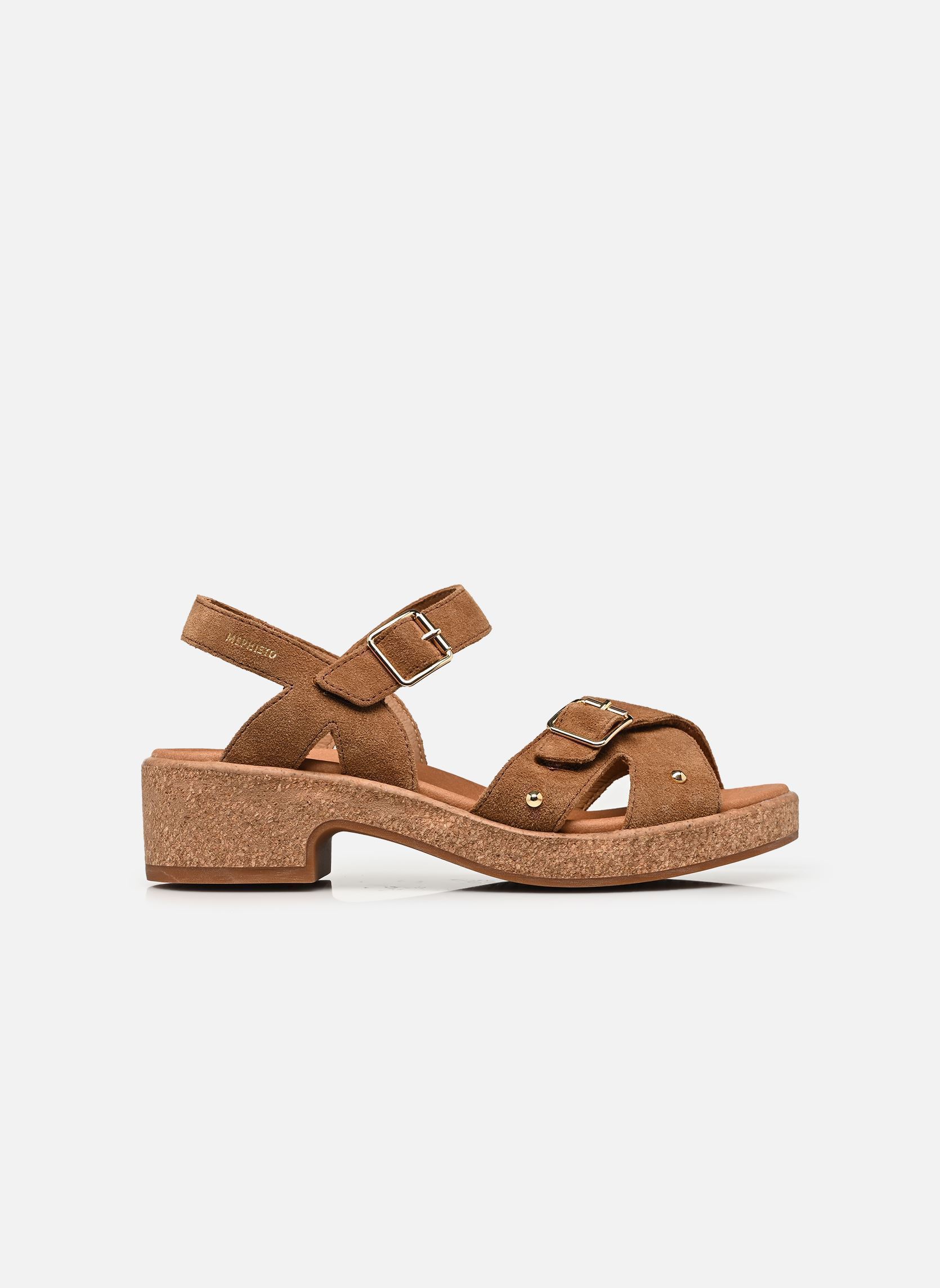 Flache Sandalen FEDORA damen braun Mephisto Flache Sandalen FEDORA damen braun TOBACCO