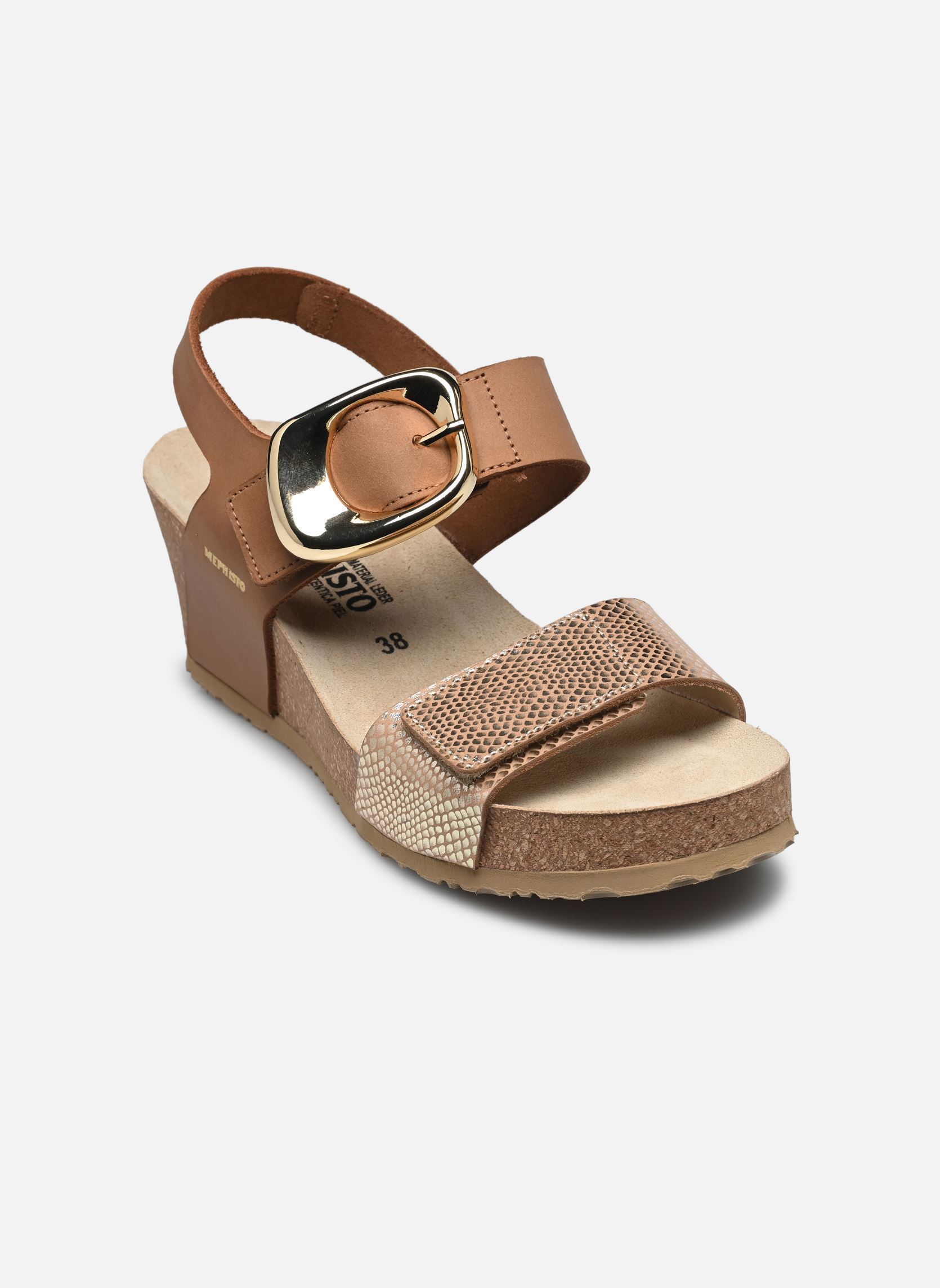 Sandales compensées et plateformes LEANDRE femme marron Mephisto Sandales compensées et plateformes LEANDRE femme marron LIGHT SAND