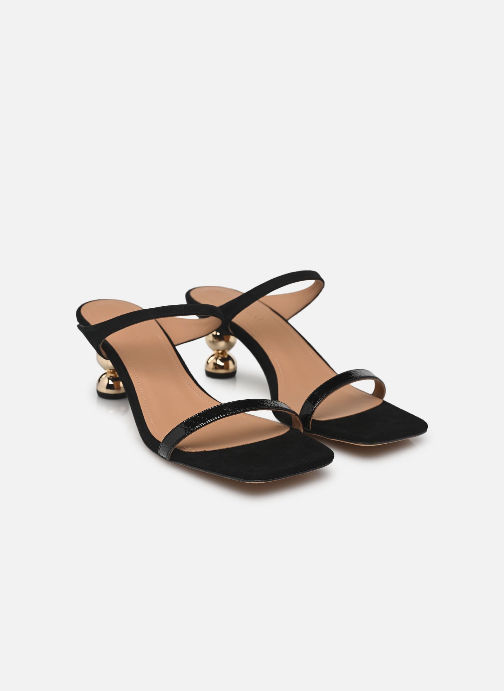 Muilen en klompen Ali dames zwart Flattered Muilen en klompen Ali dames zwart LEATHER SNAKE BLACK