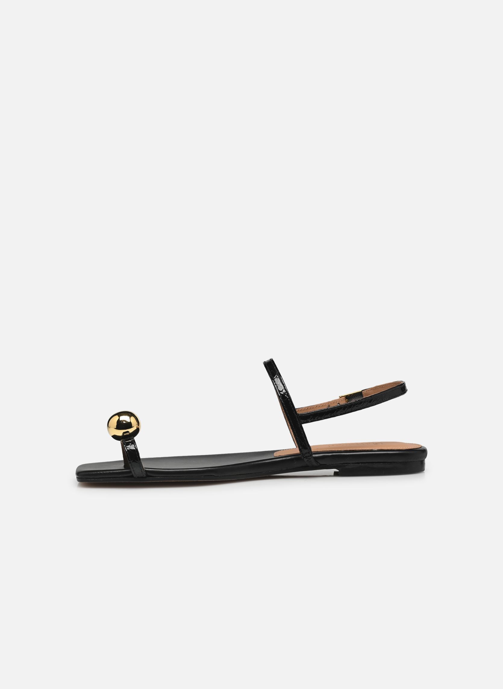 Sandalias planas Idris mujer negro Flattered Sandalias planas Idris mujer negro LEATHER SNAKE BLACK