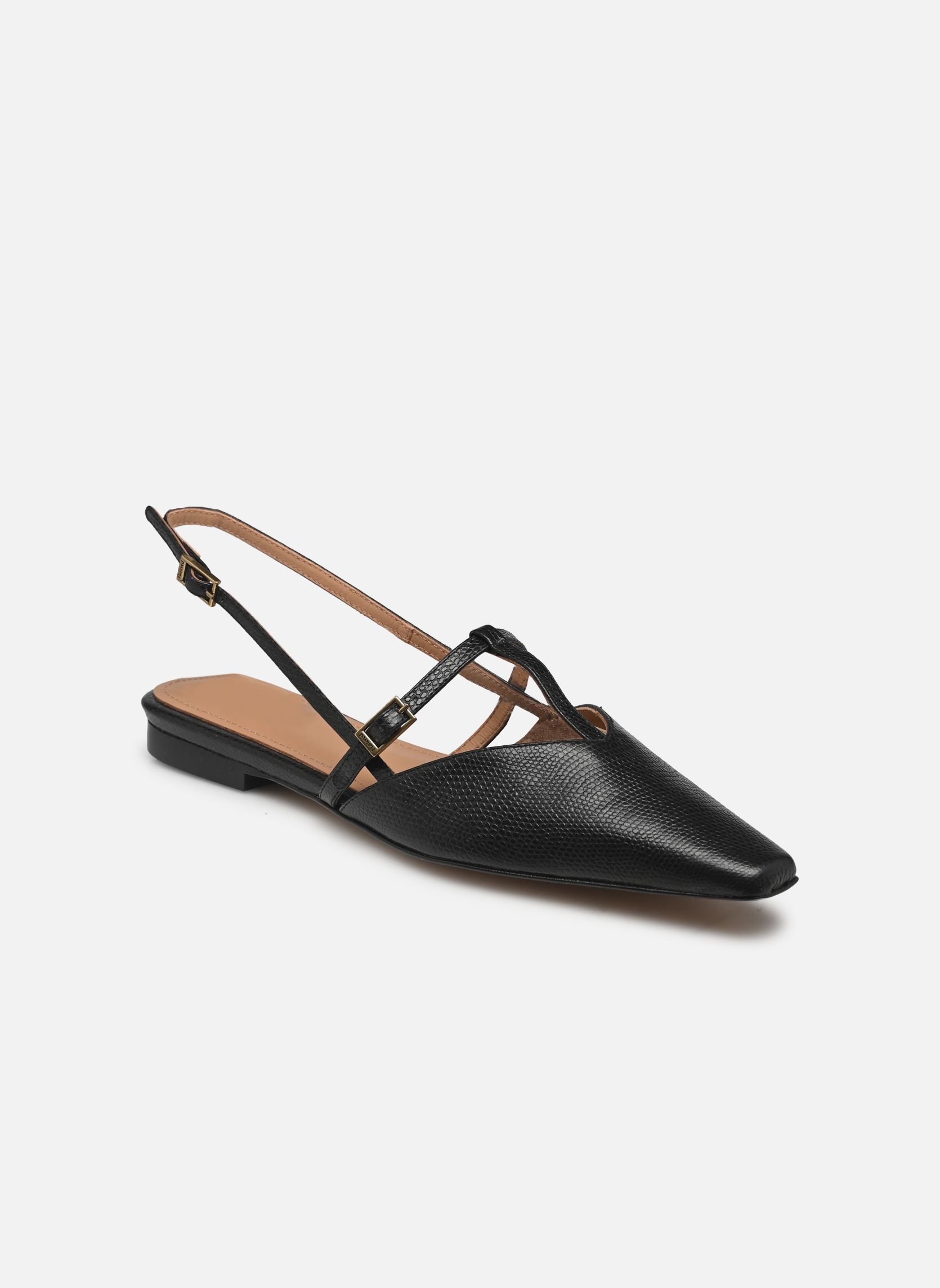 Flache Sandalen Josefin damen schwarz Flattered Flache Sandalen Josefin damen schwarz LEATHER LIZZARD BLACK
