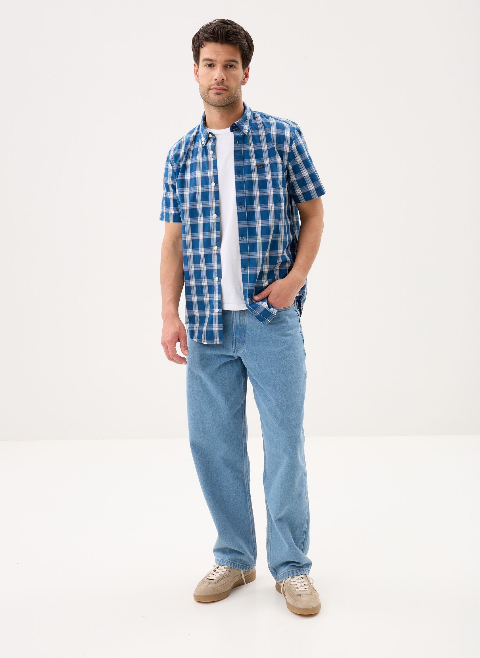 Hemden LEE BUTTON DOWN SS herren blau Lee Hemden LEE BUTTON DOWN SS herren blau DEEP SEA PLAID